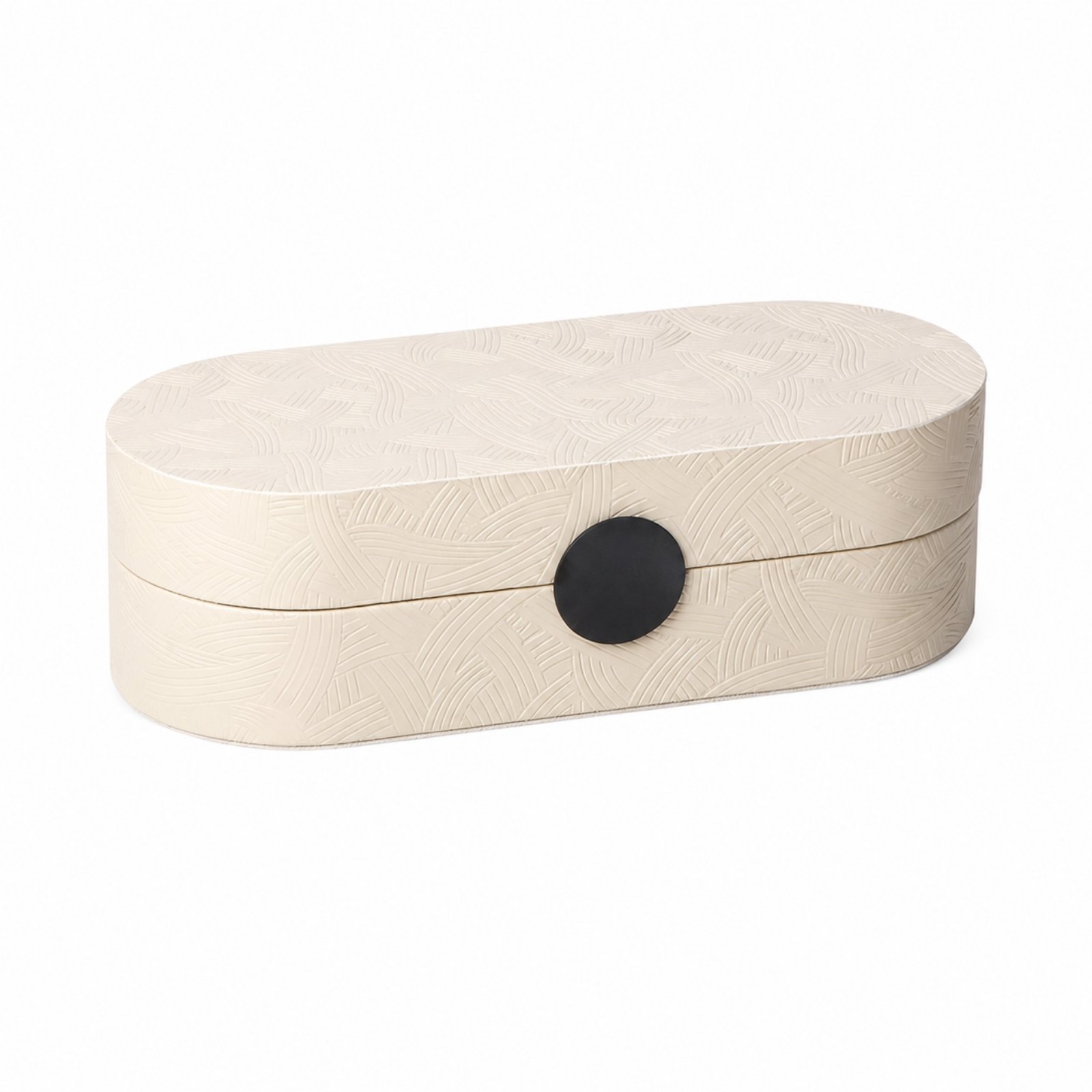 Oval Storage Box with Hinged Lid