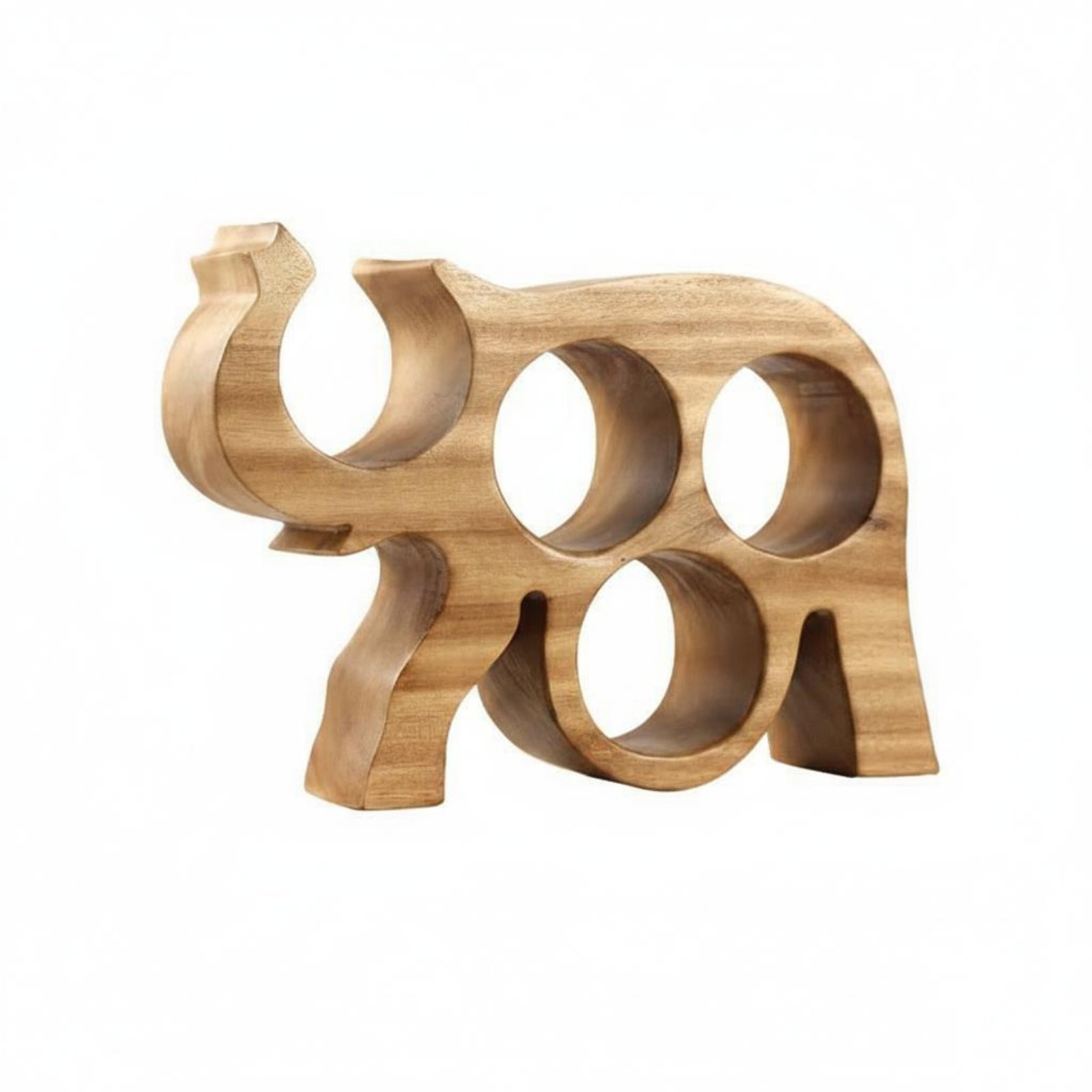 Wood Elephant Beverage Rack