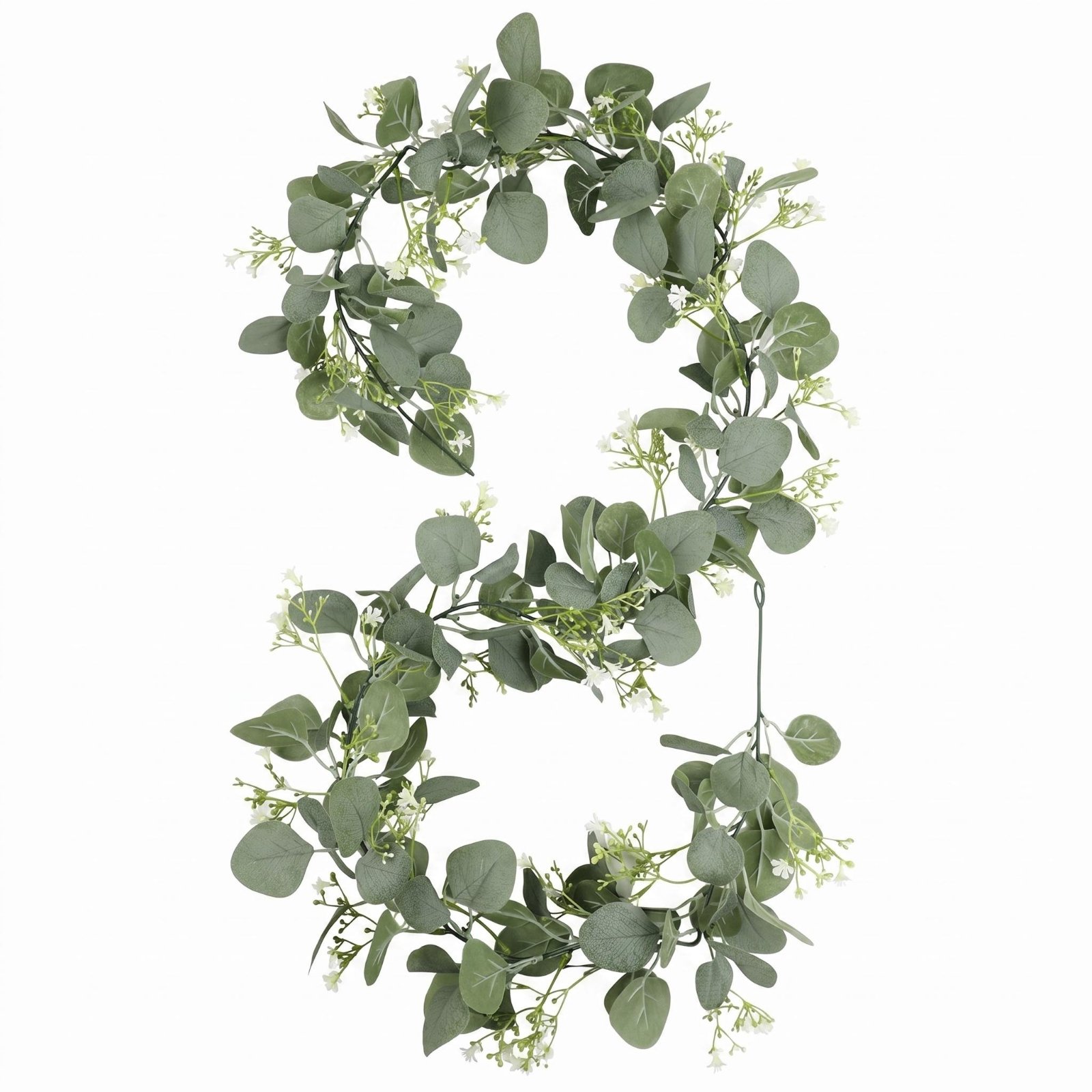 Artificial Eucalyptus Garland – White