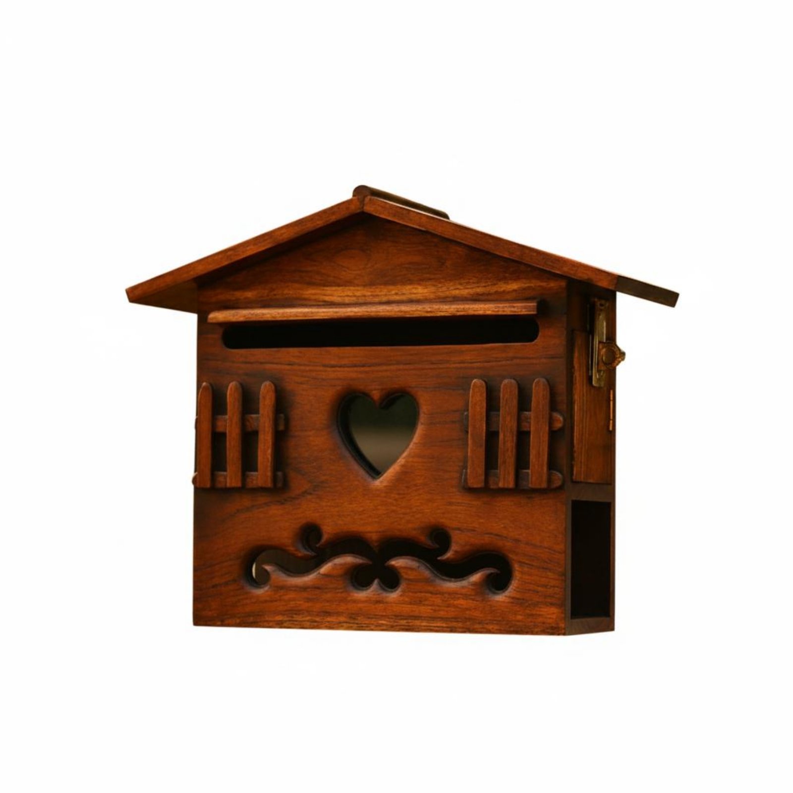 Wooden Heart Mailbox