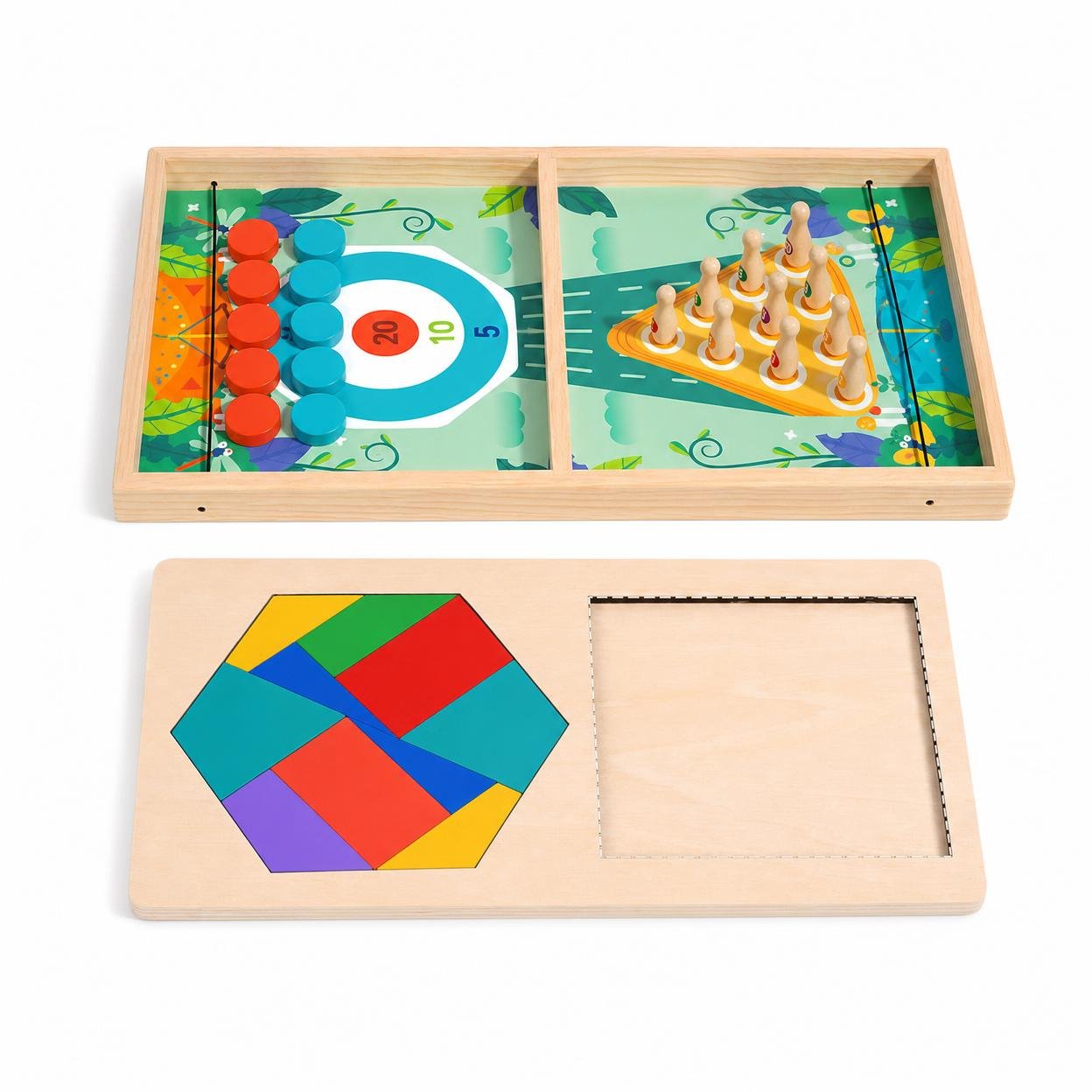 Wooden Sling Puck Game Set