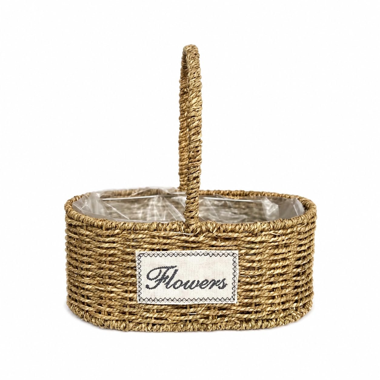 Hand-Woven Wicker Flower Basket