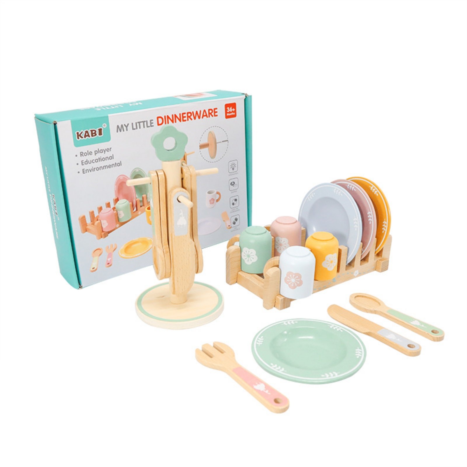 Wooden Play Tableware Set