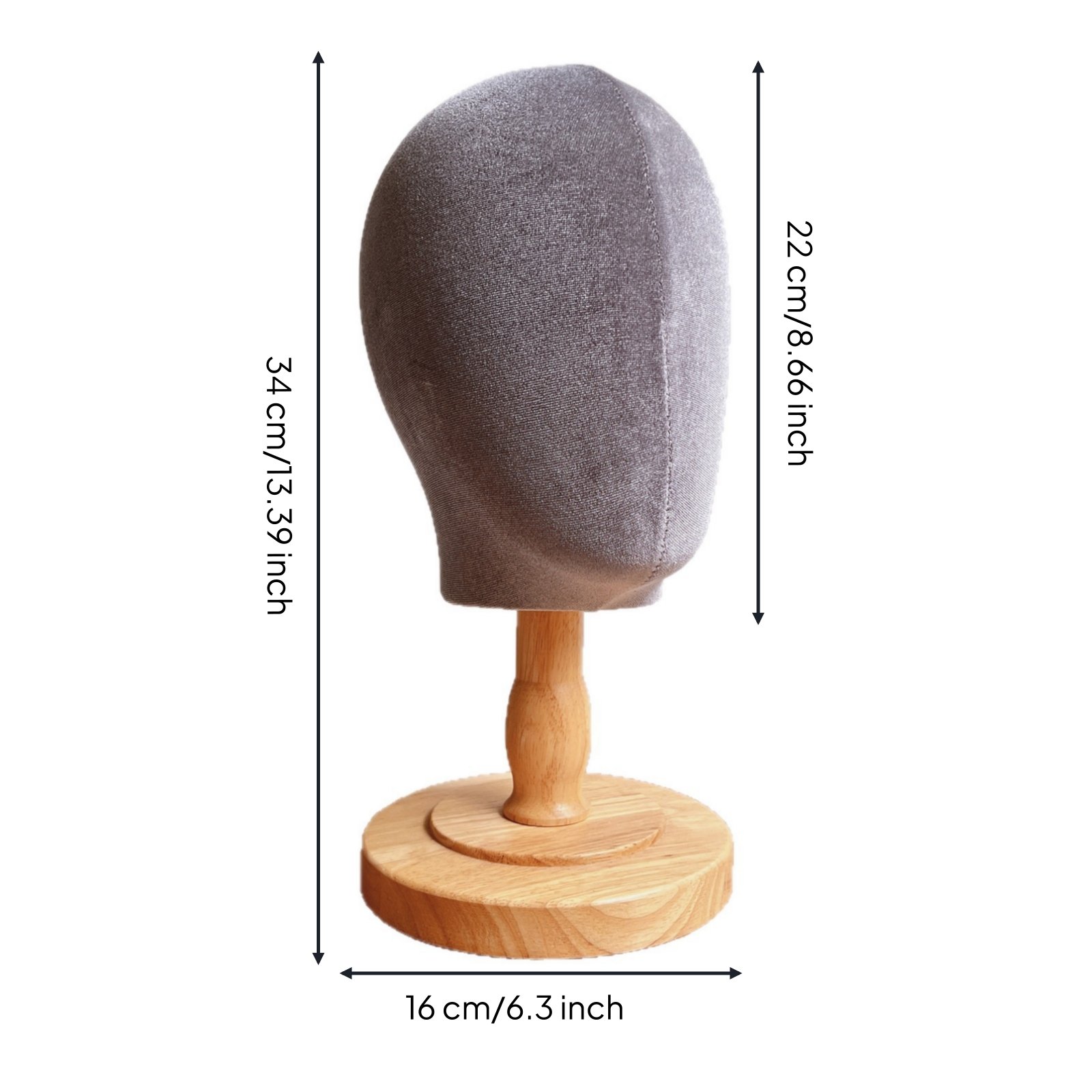Velvet Mannequin Head – Gray