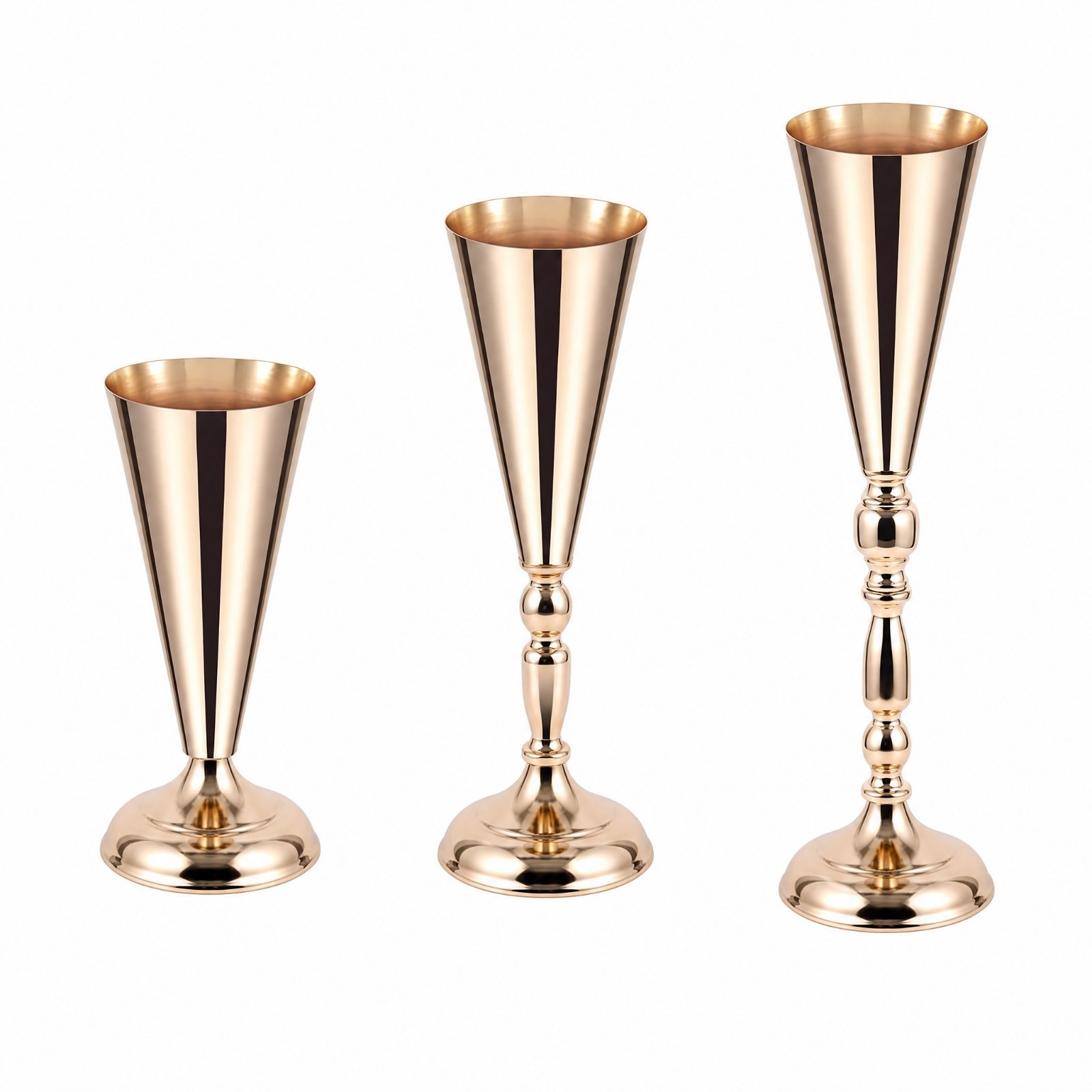 3-Piece Rose-Style Flower Vases