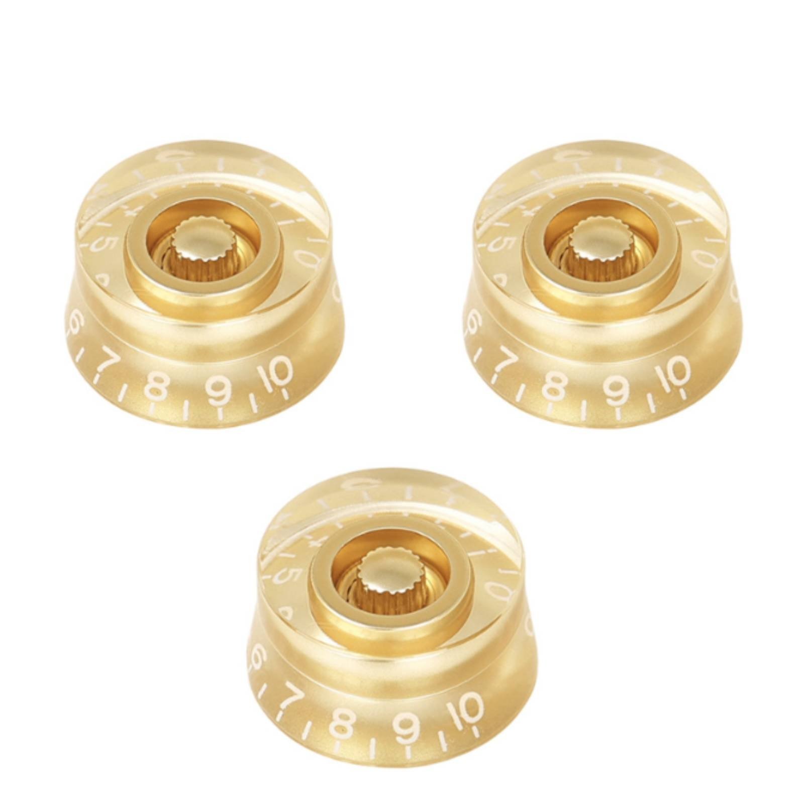 3-Piece Transparent Guitar Knob Cap