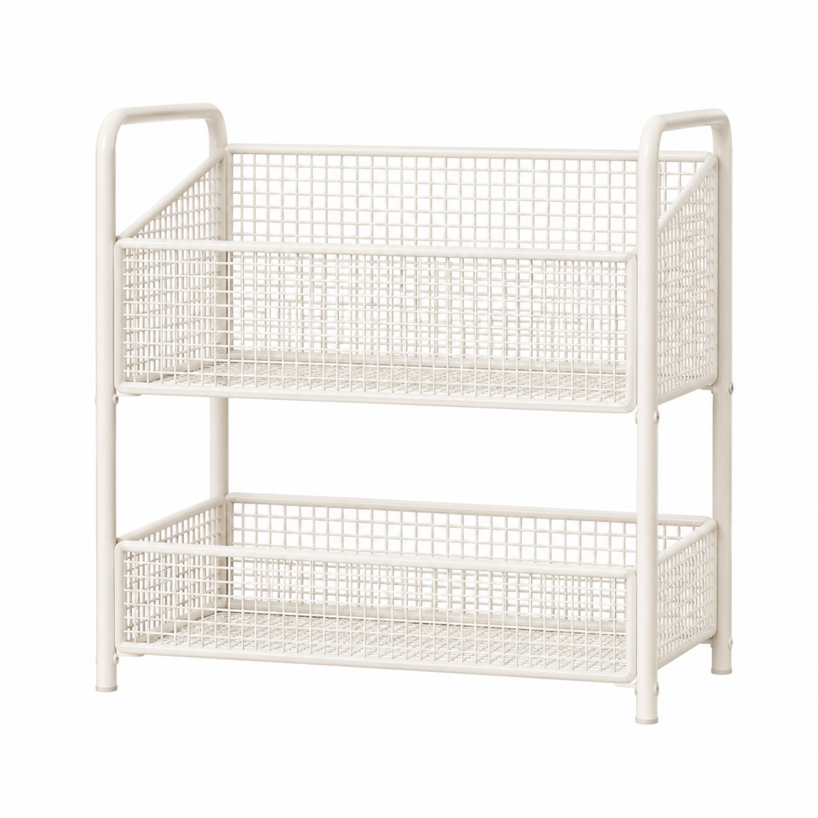 Two-Tier Storage Rack – White, 2 without Wheel