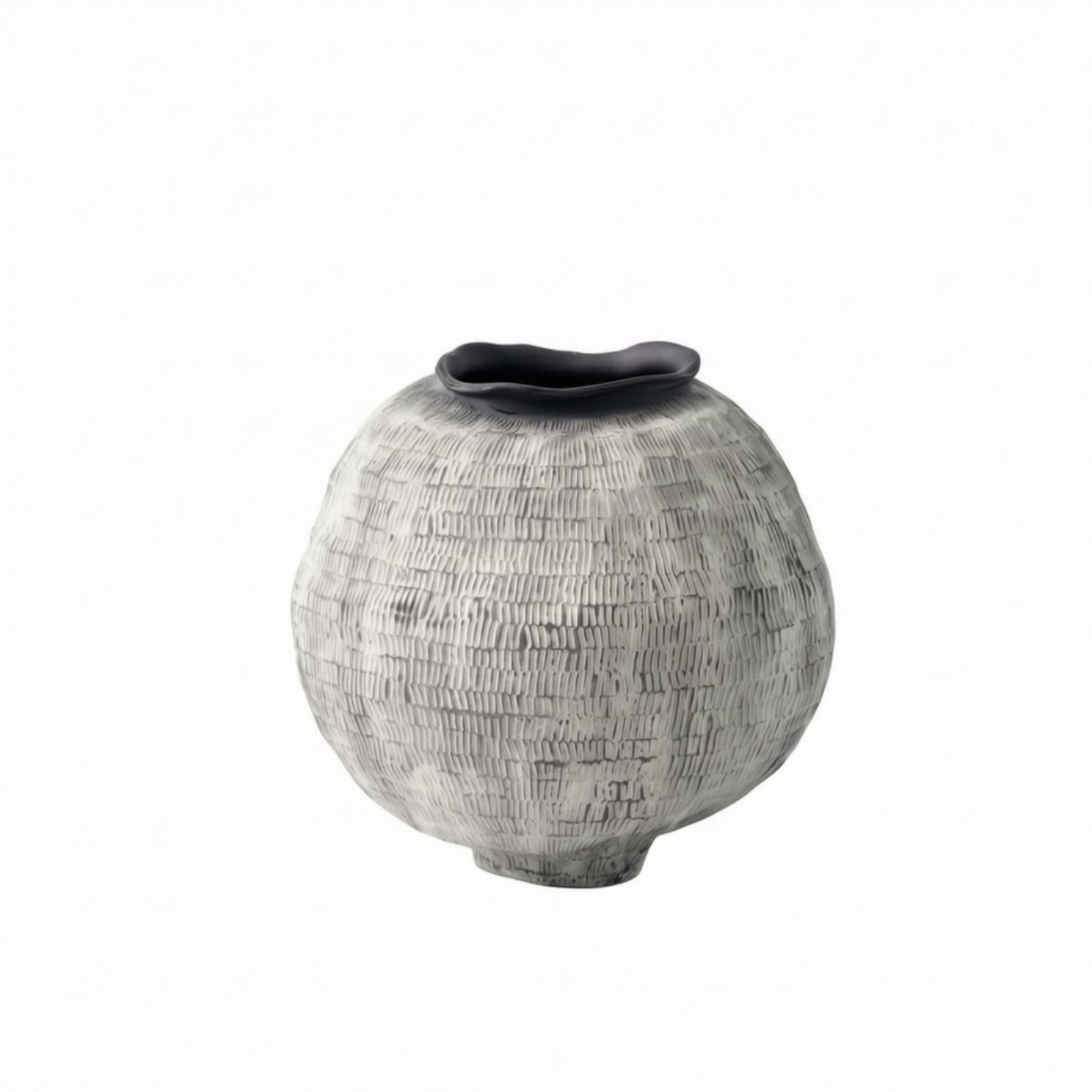 Striped Ceramic Floor Vase