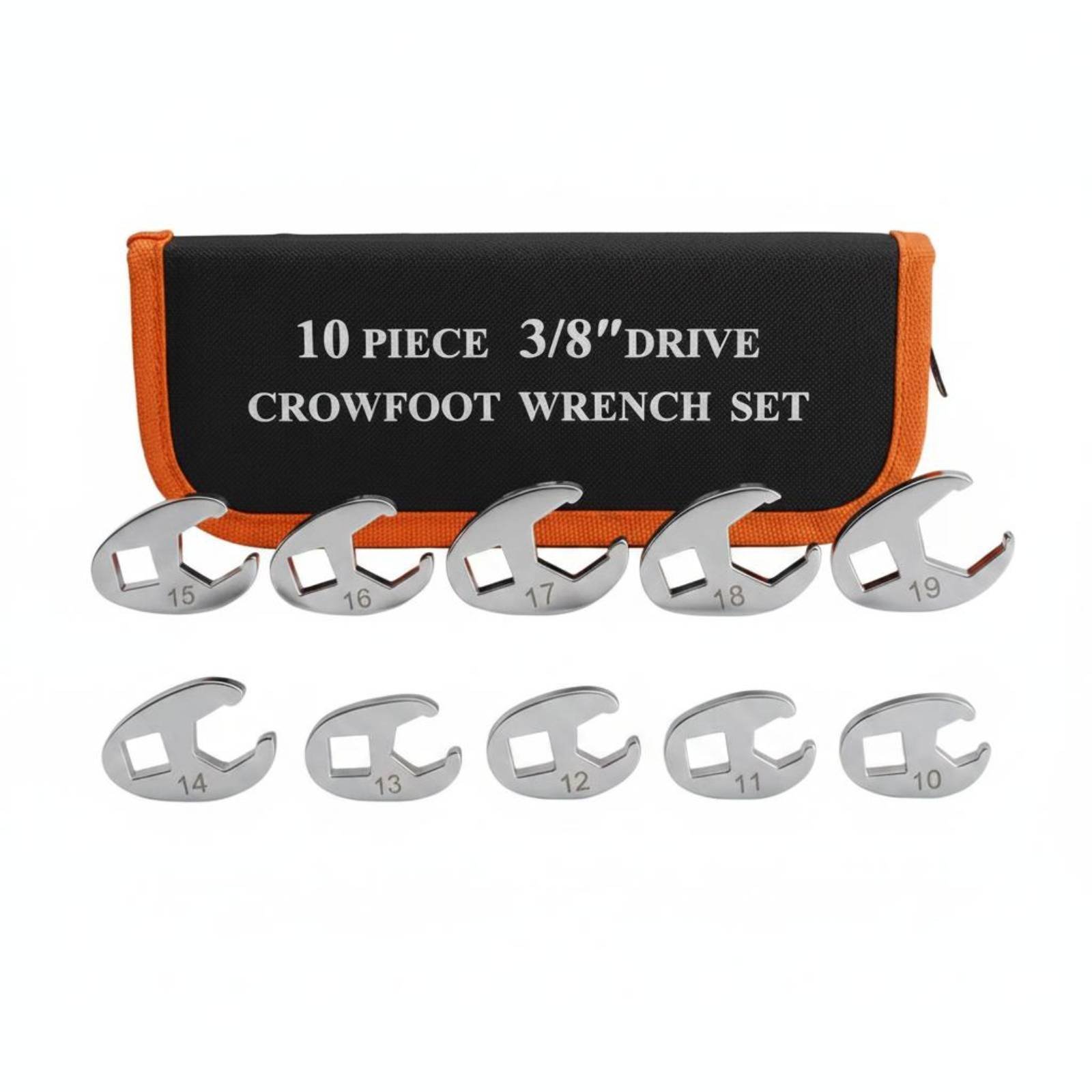 10-Piece 3/8 Inch Flared Nut Wrench Set