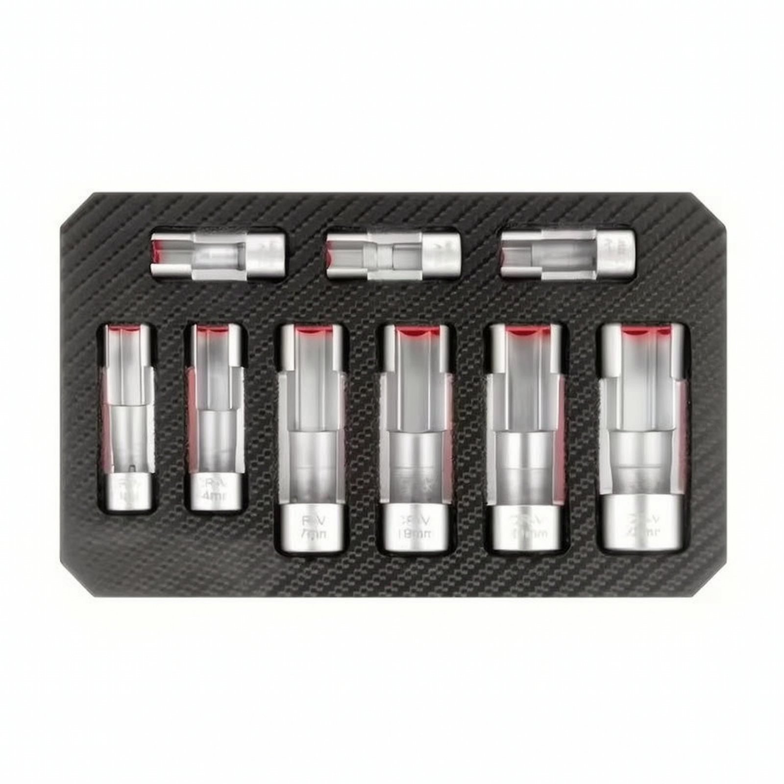 9 Pieces Flared-Nut Socket Wrench Chrome-Finished Flared Nut