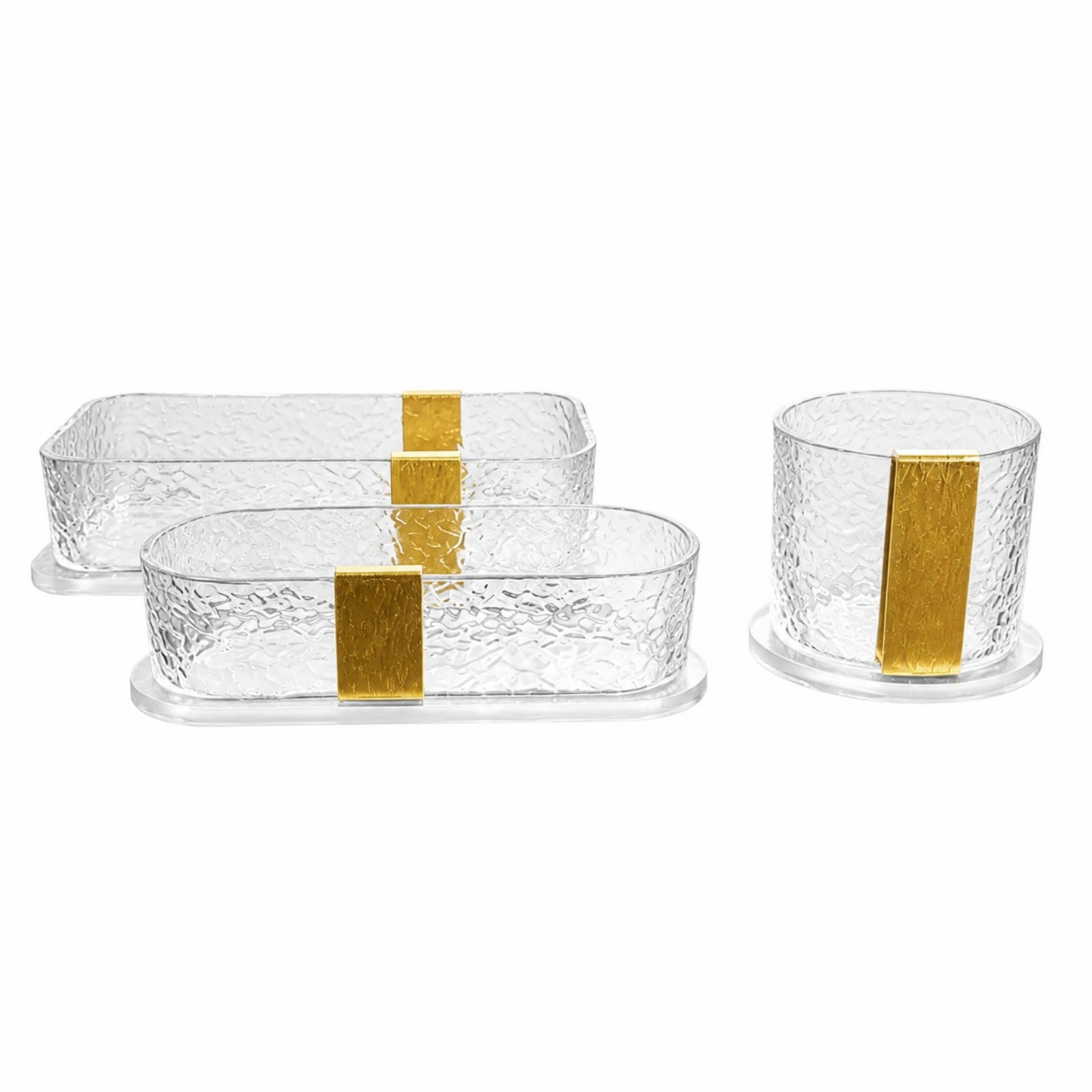 3-Piece Acrylic Buffet Display Dishes
