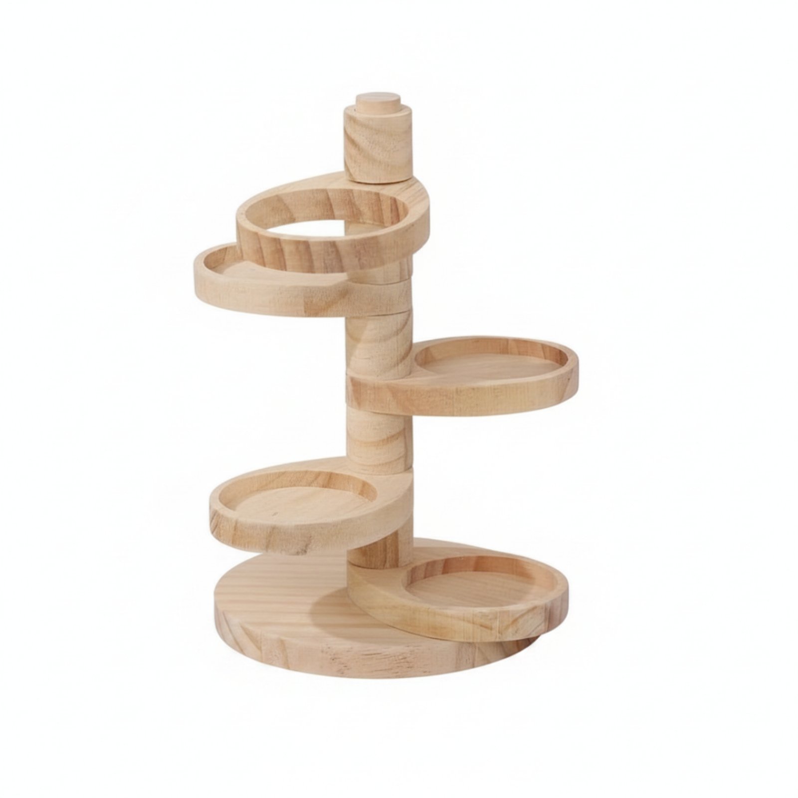 Rotating Wooden Organizer with Trays