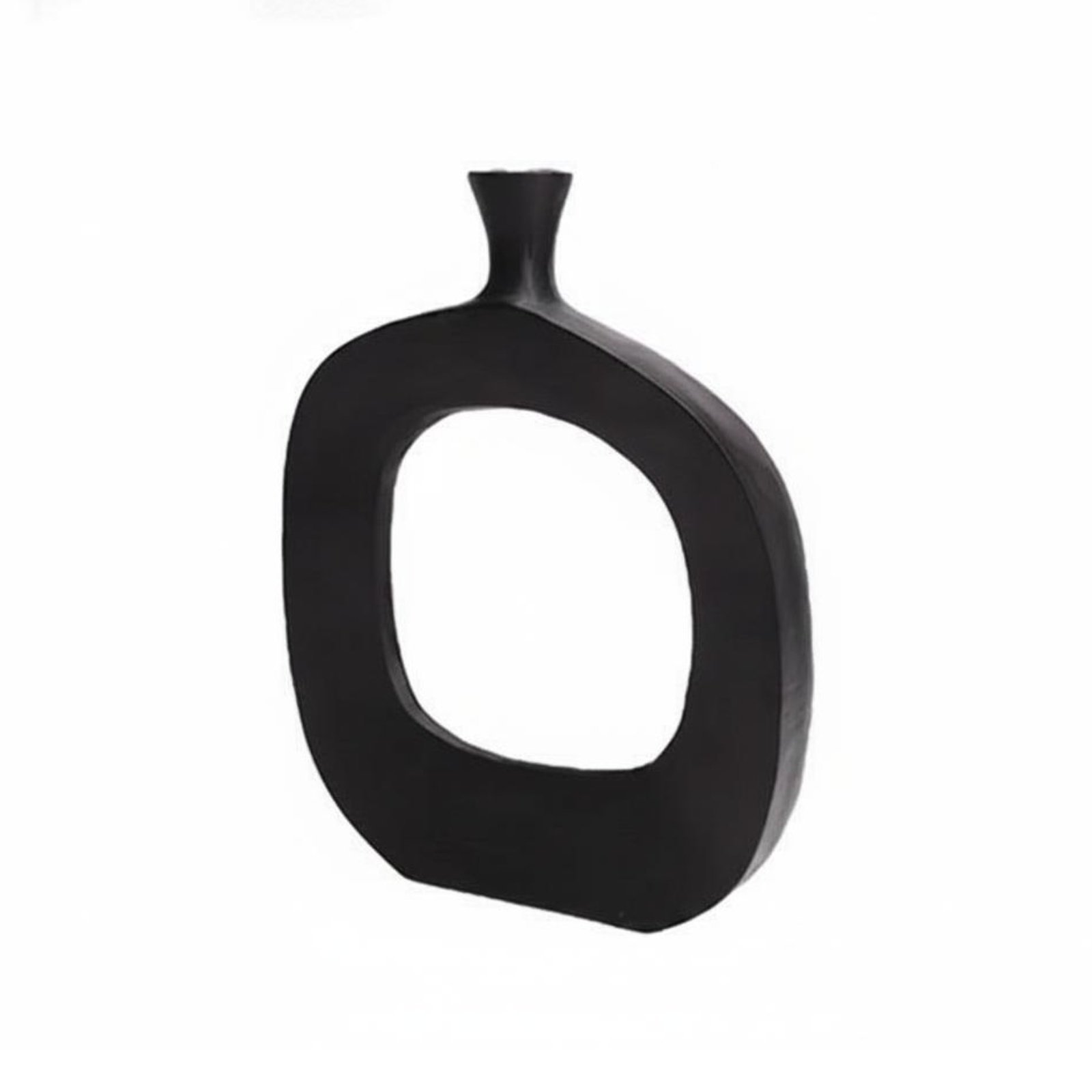 Abstract Metal Donut Vase