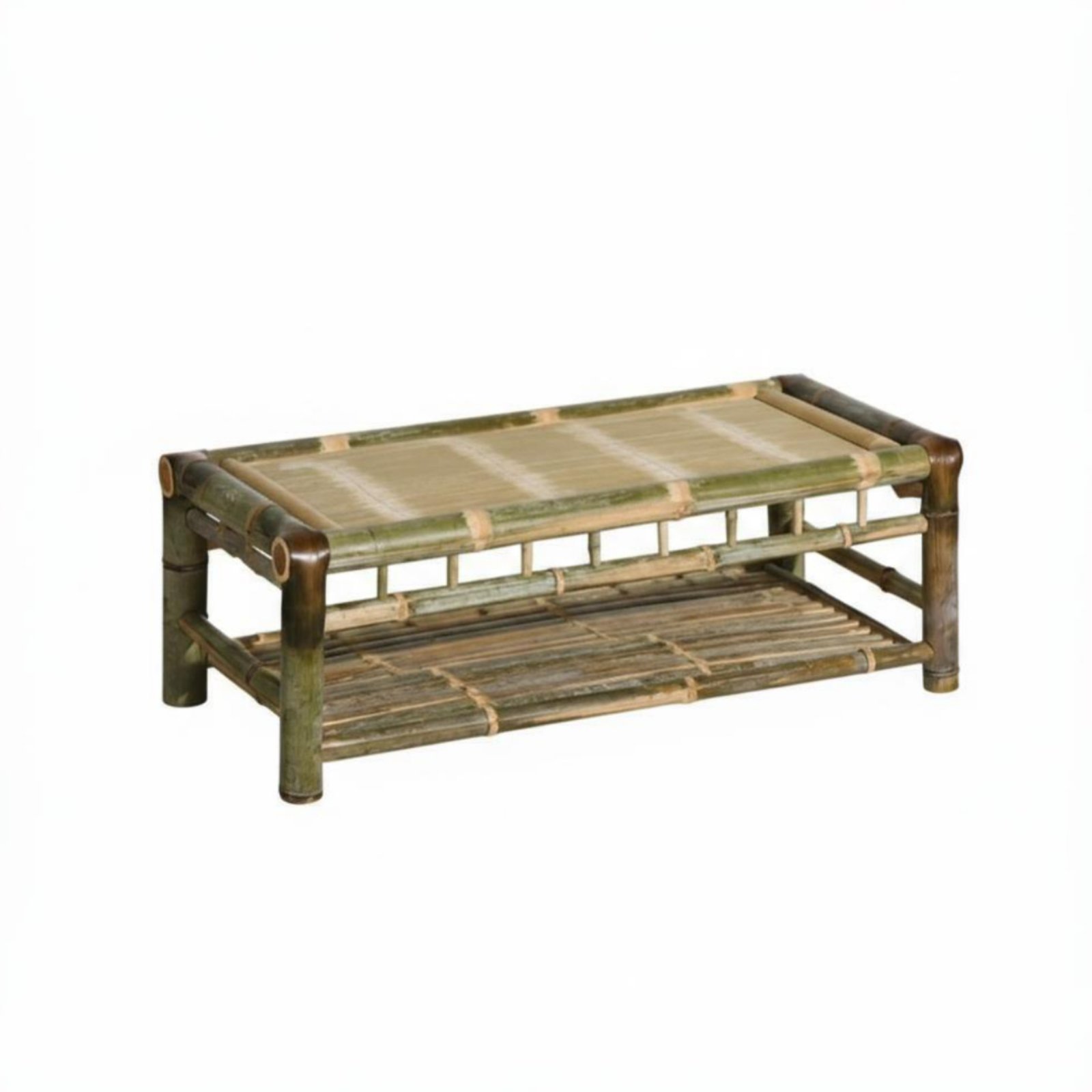 3 Pieces Bamboo Floor Table and Chairs New Chinese