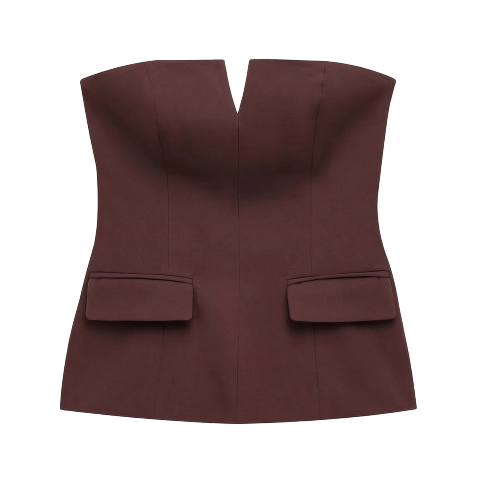 Strapless Top with Front Flap Pockets