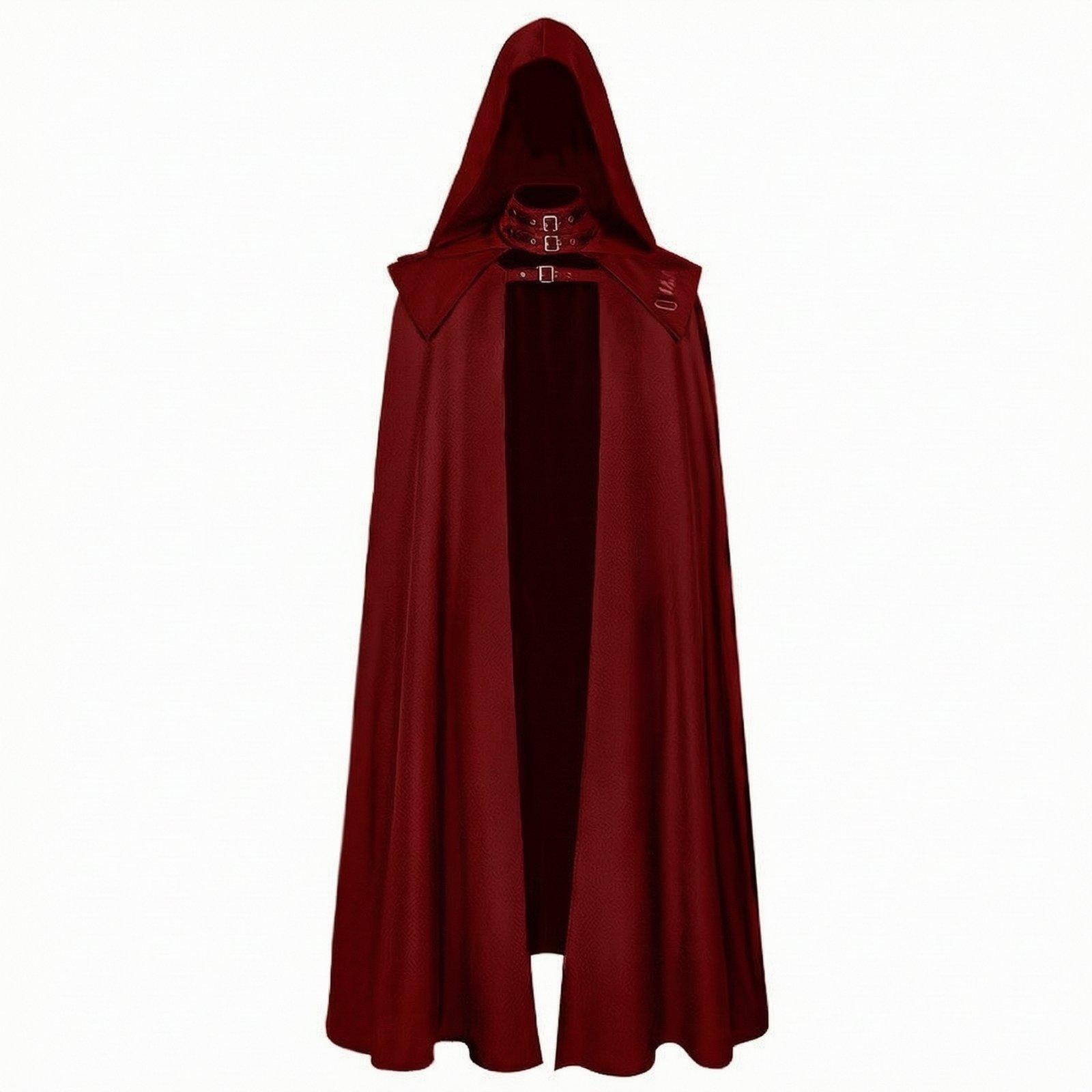 Hooded Cloak with Buckle Straps