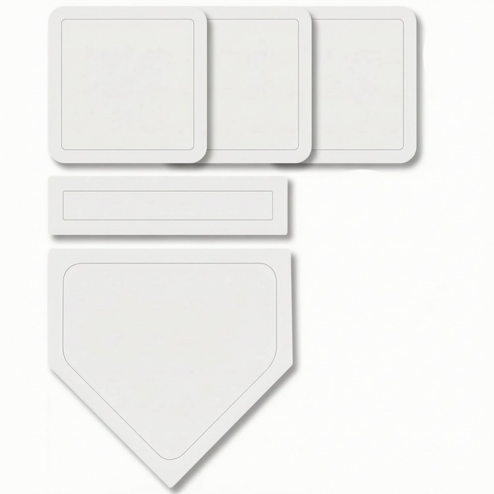 5-Piece Rubber Bases with Pitching Rubber Plate