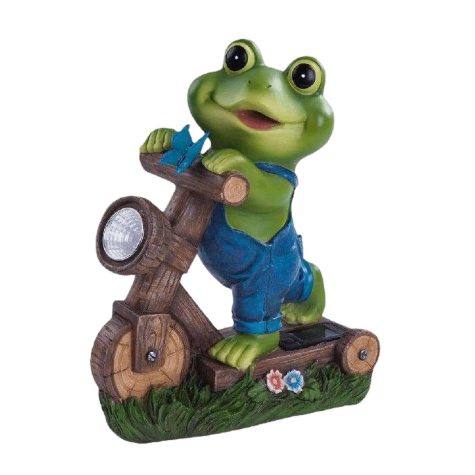 Solar Frog Bike Figurine