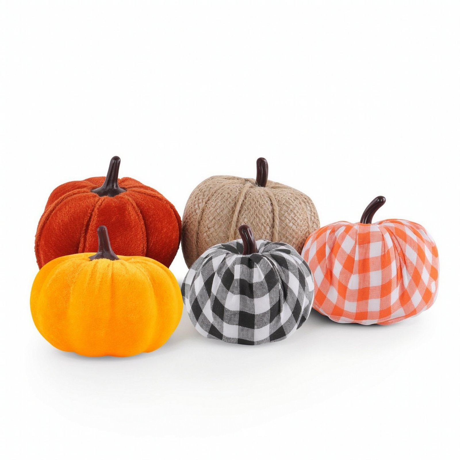 5-Piece Stuffed Pumpkin Ornaments