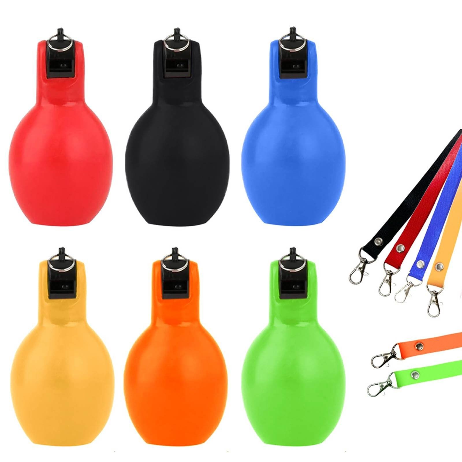 6-Piece Press Whistle with Neck Strap
