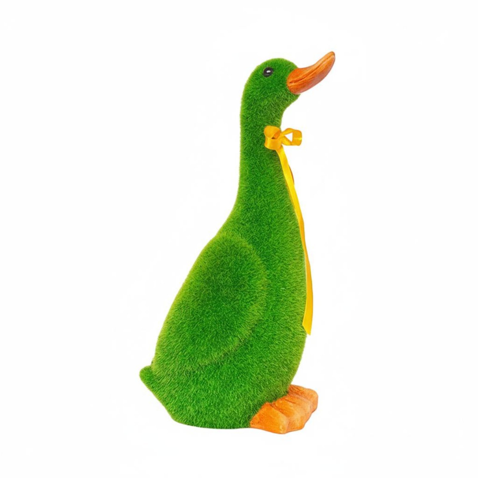 Flocked Duck Garden Statue