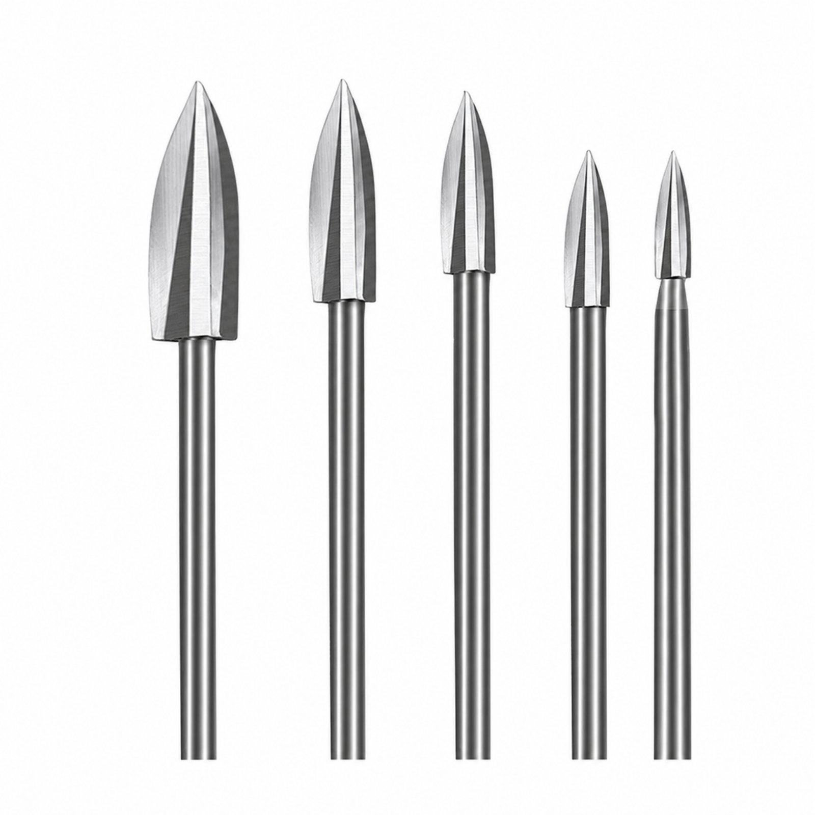 5-Piece Carbide Carving Bit Round Shank