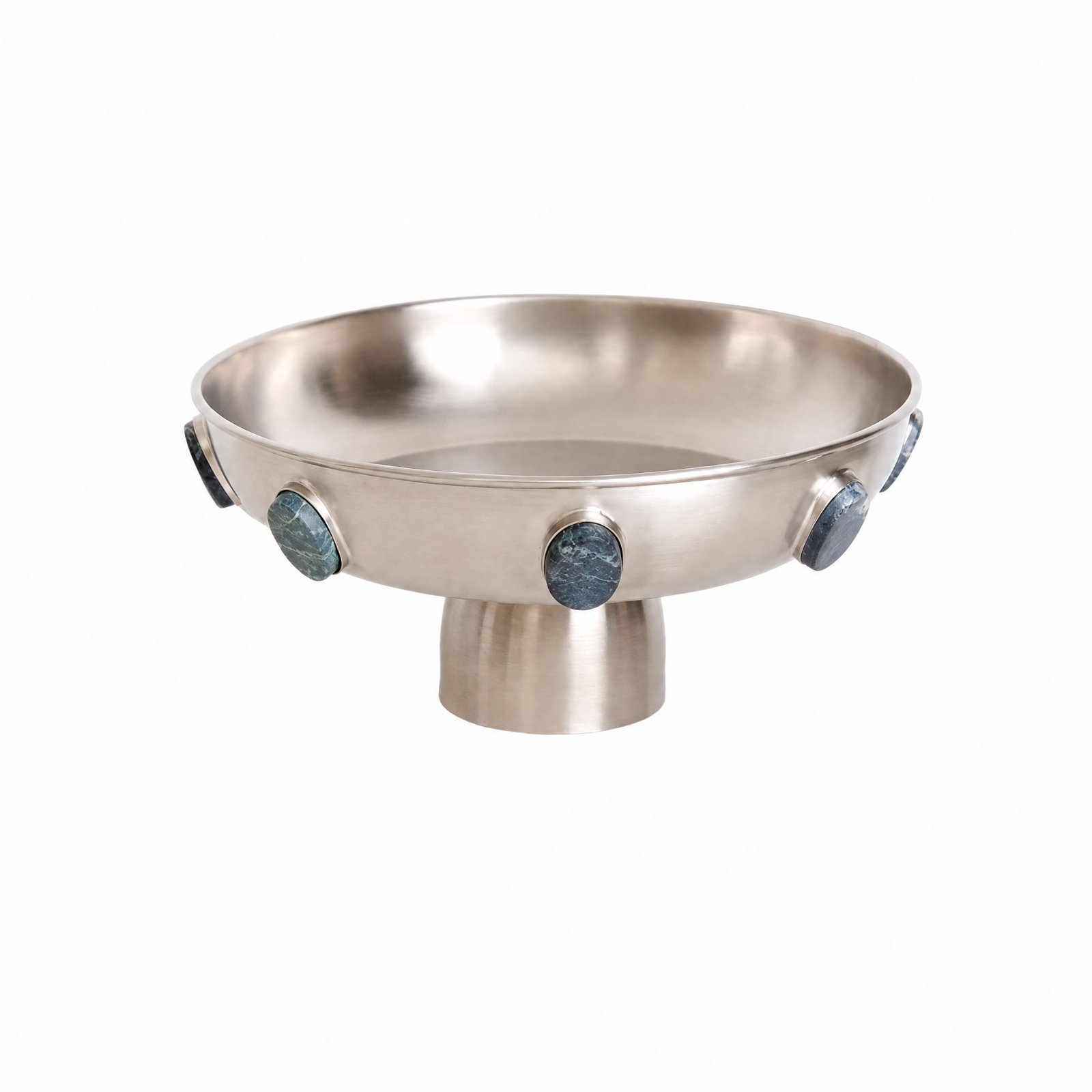 Stainless Steel Fruit Bowl – Spider Green Silver 30cm