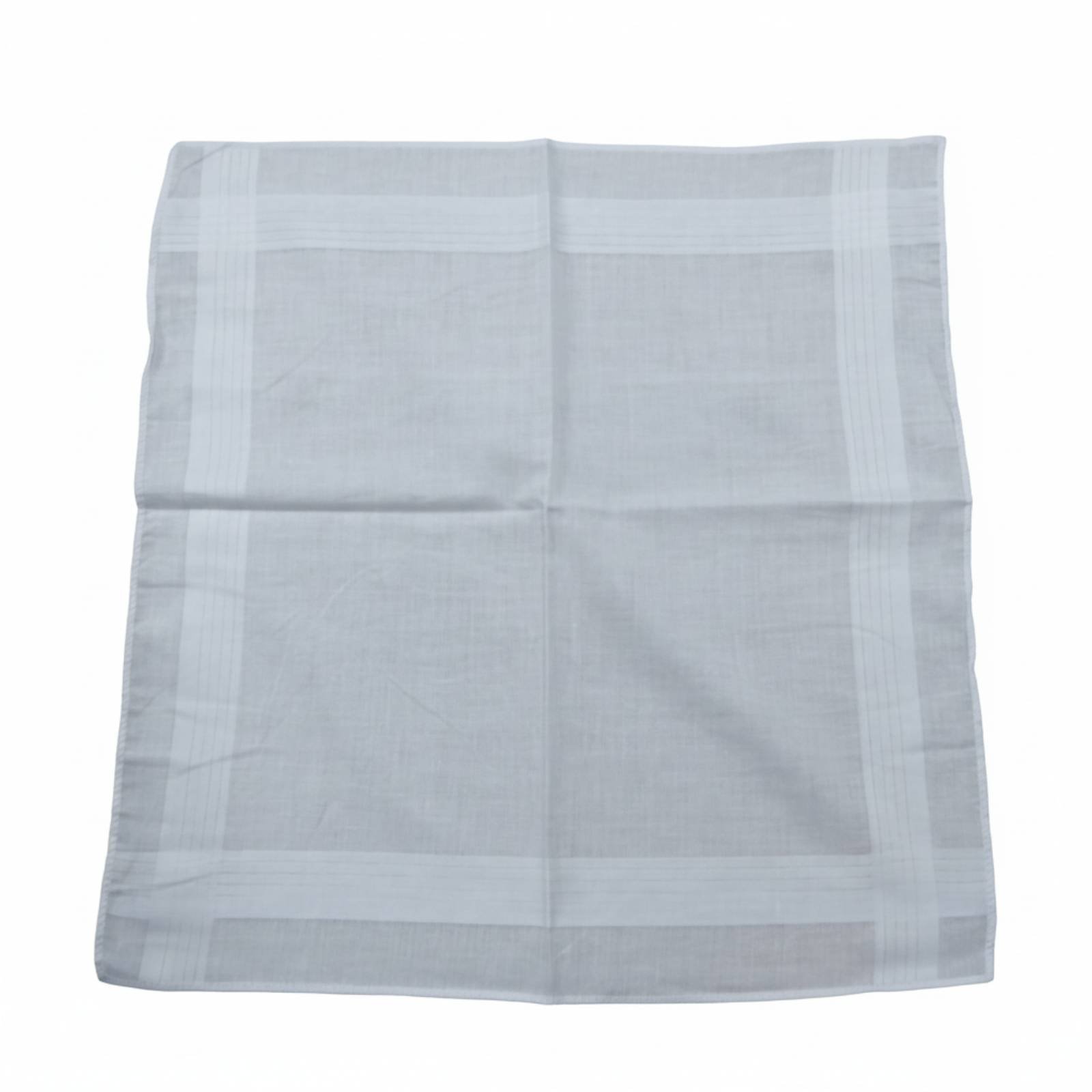 12 Pieces White Handkerchief Machine Washable Bulk