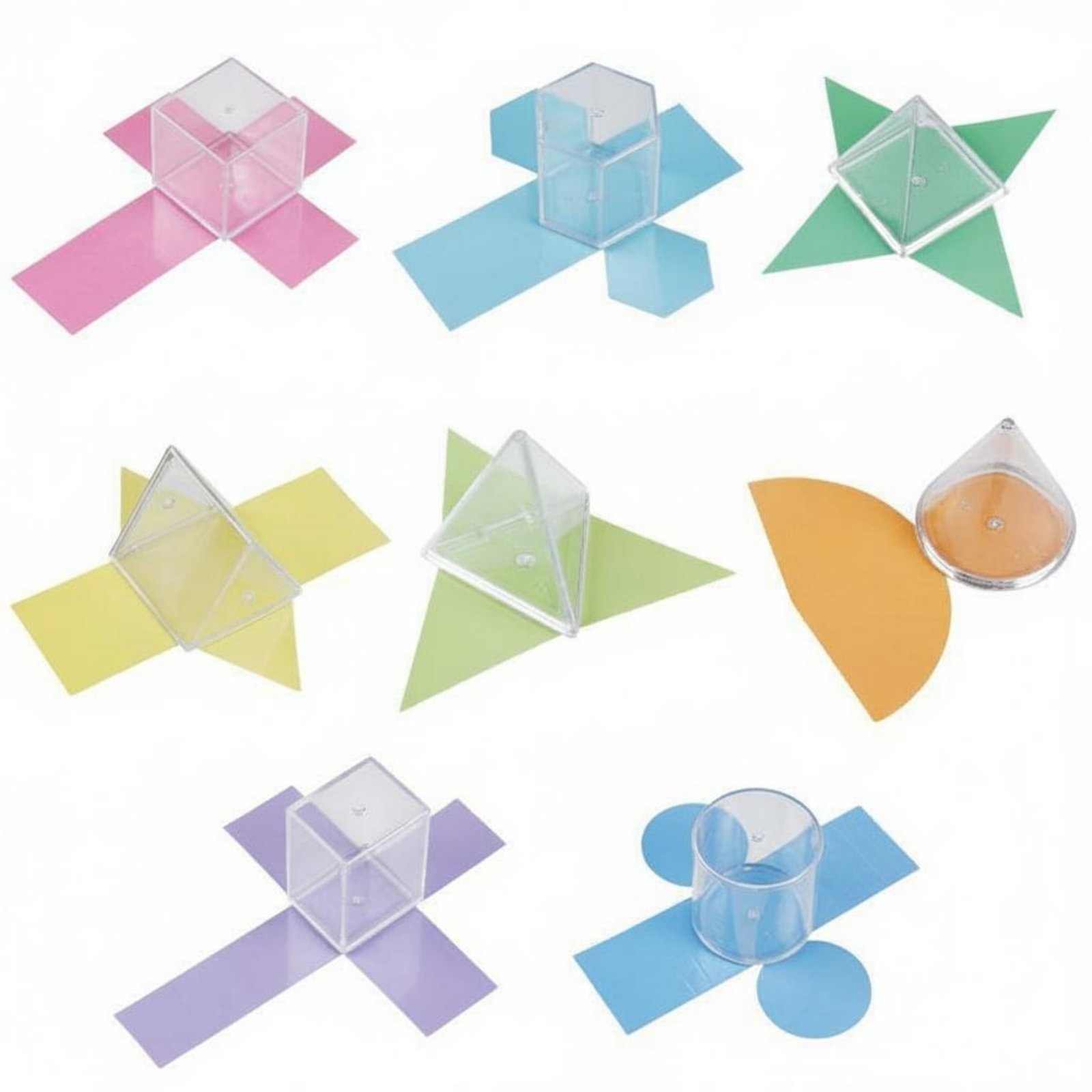 8-Piece Transparent Geometric Solids Kit
