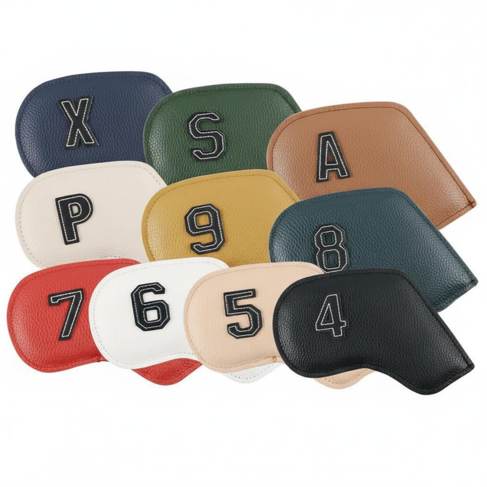 10-Piece Numbered Golf Iron Headcovers – Multicolor