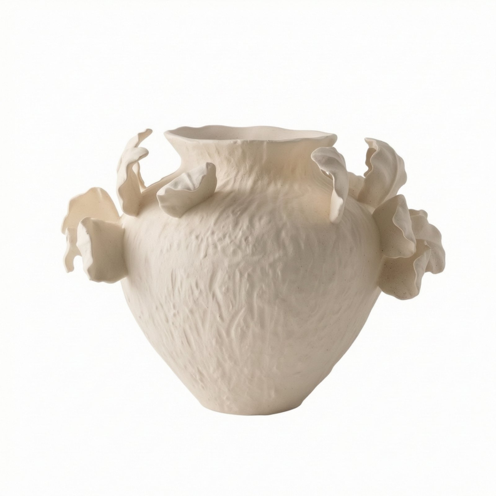 Ceramic Vase Ruffled Protrusions