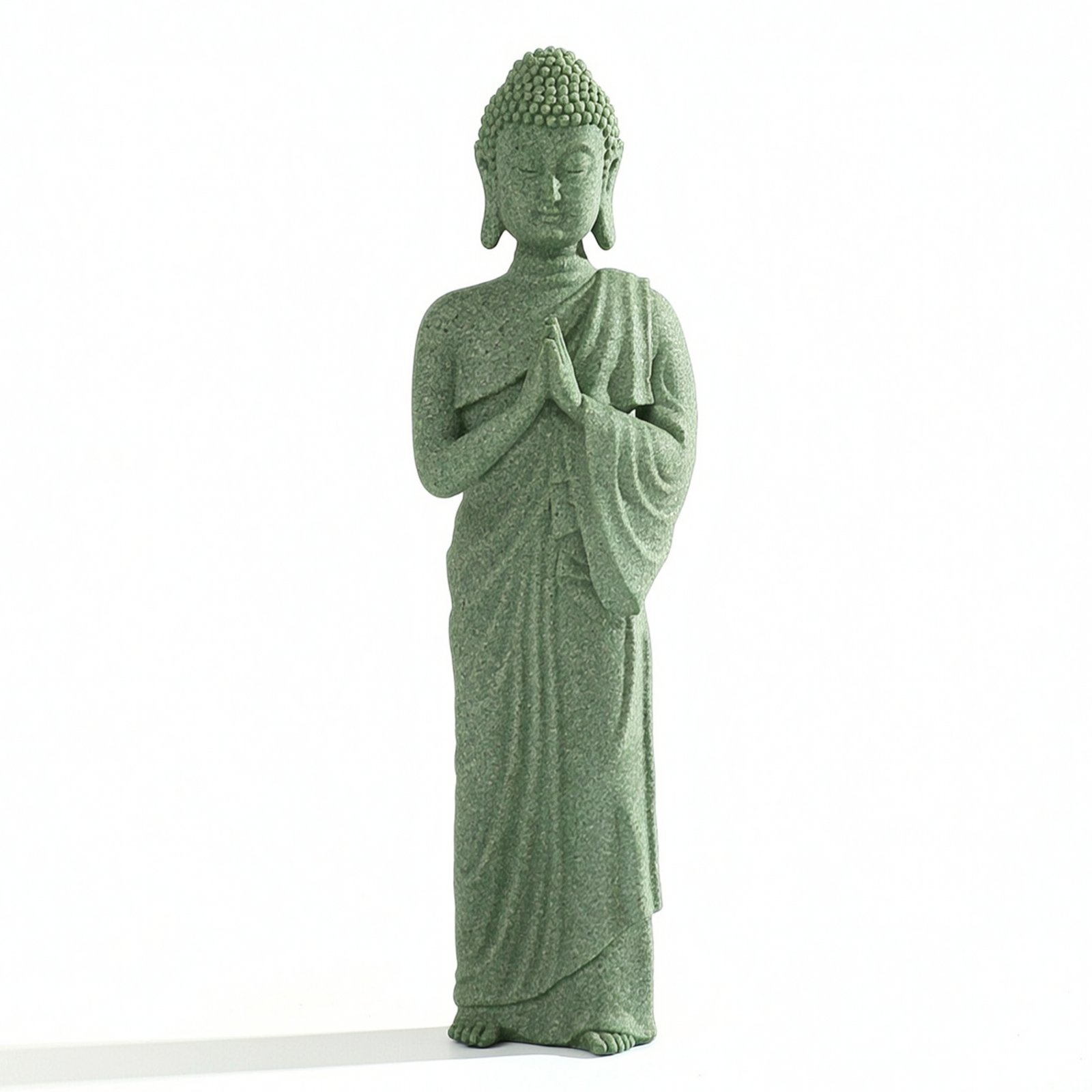 Stone-Look Buddha Statue – Standing Both Hands