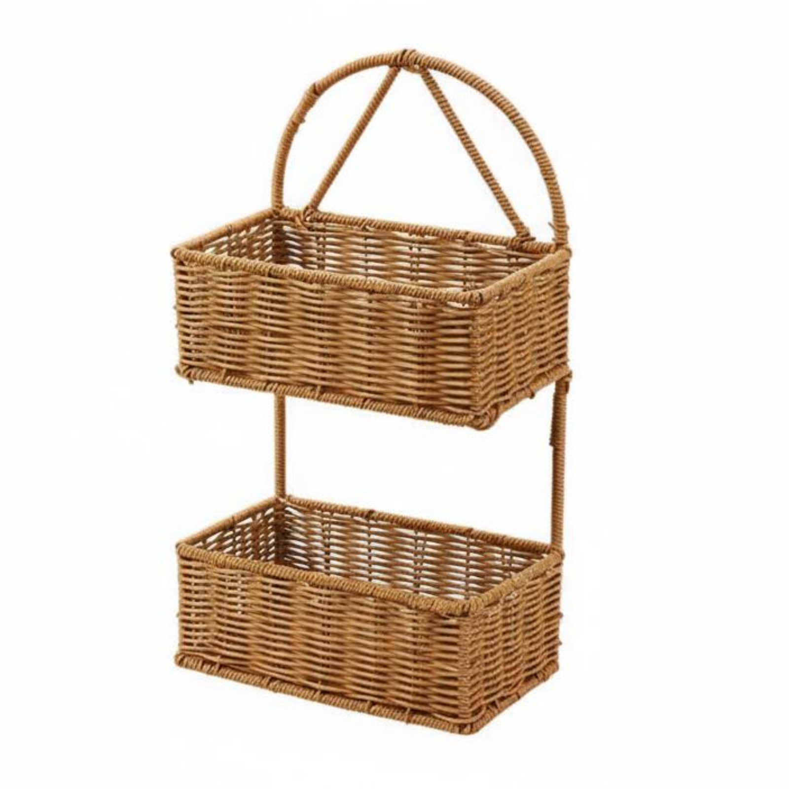 Hanging Storage Basket Faux Rattan