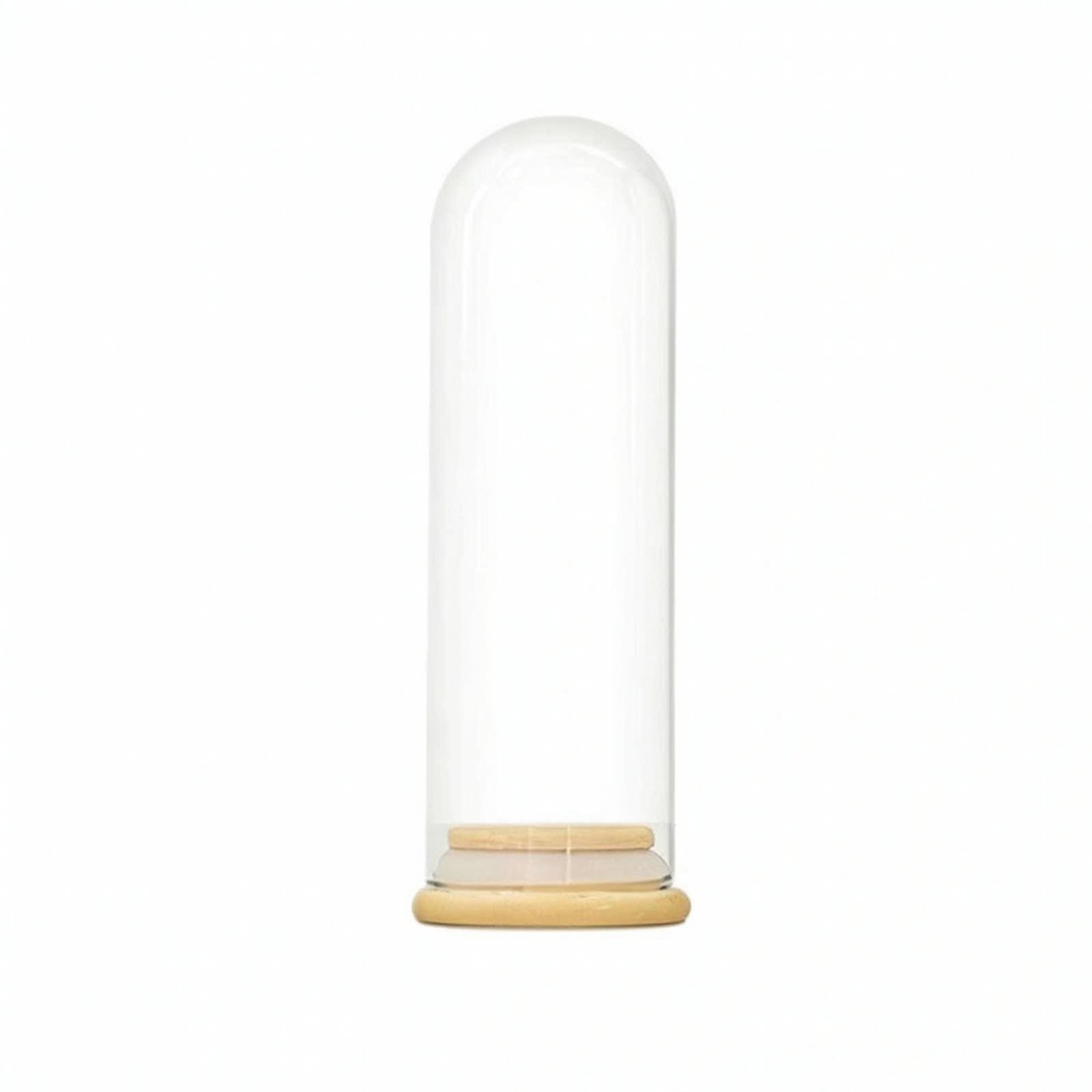 Borosilicate Glass Bell Jar with Bamboo Base