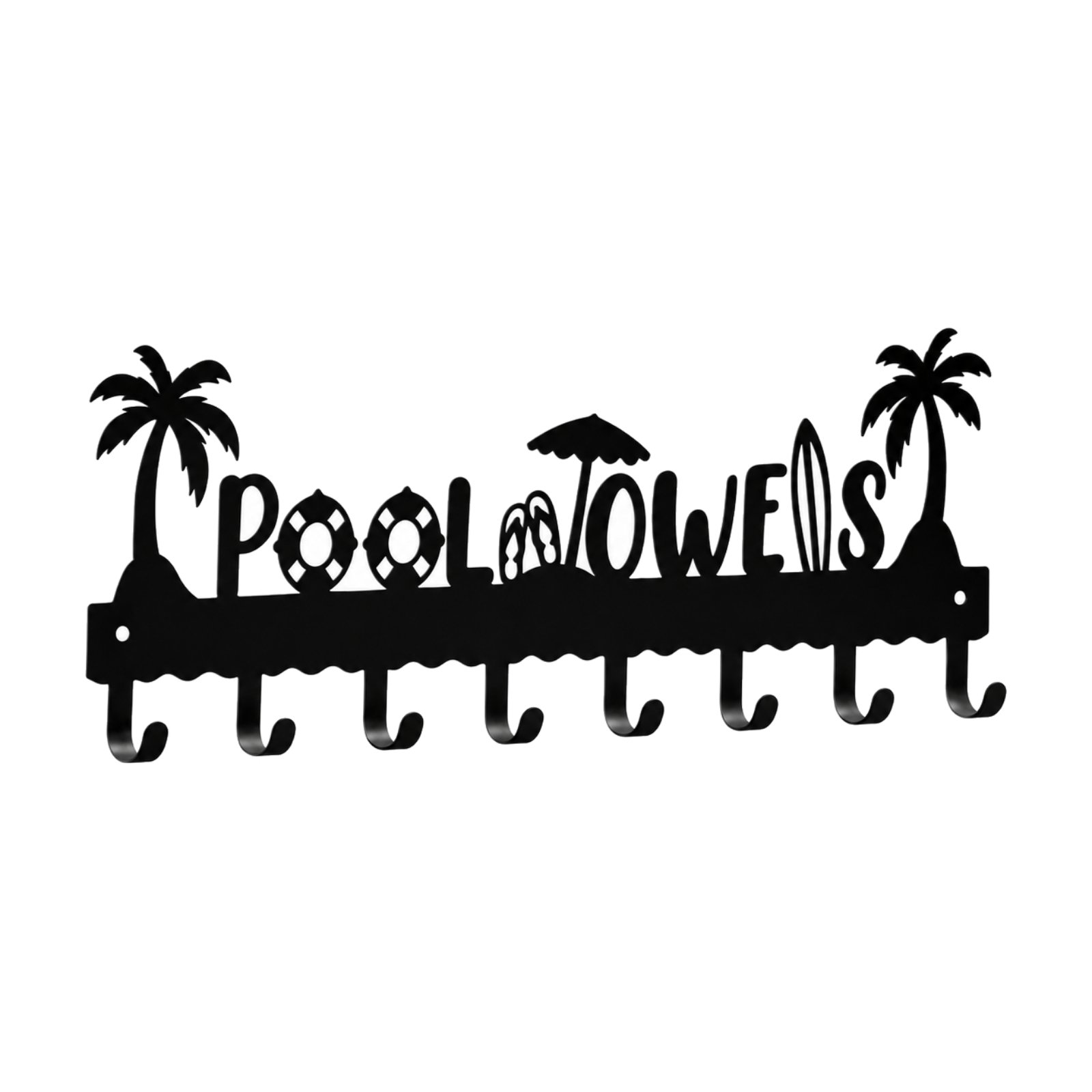 Wall Hook Rack with Cutout Design