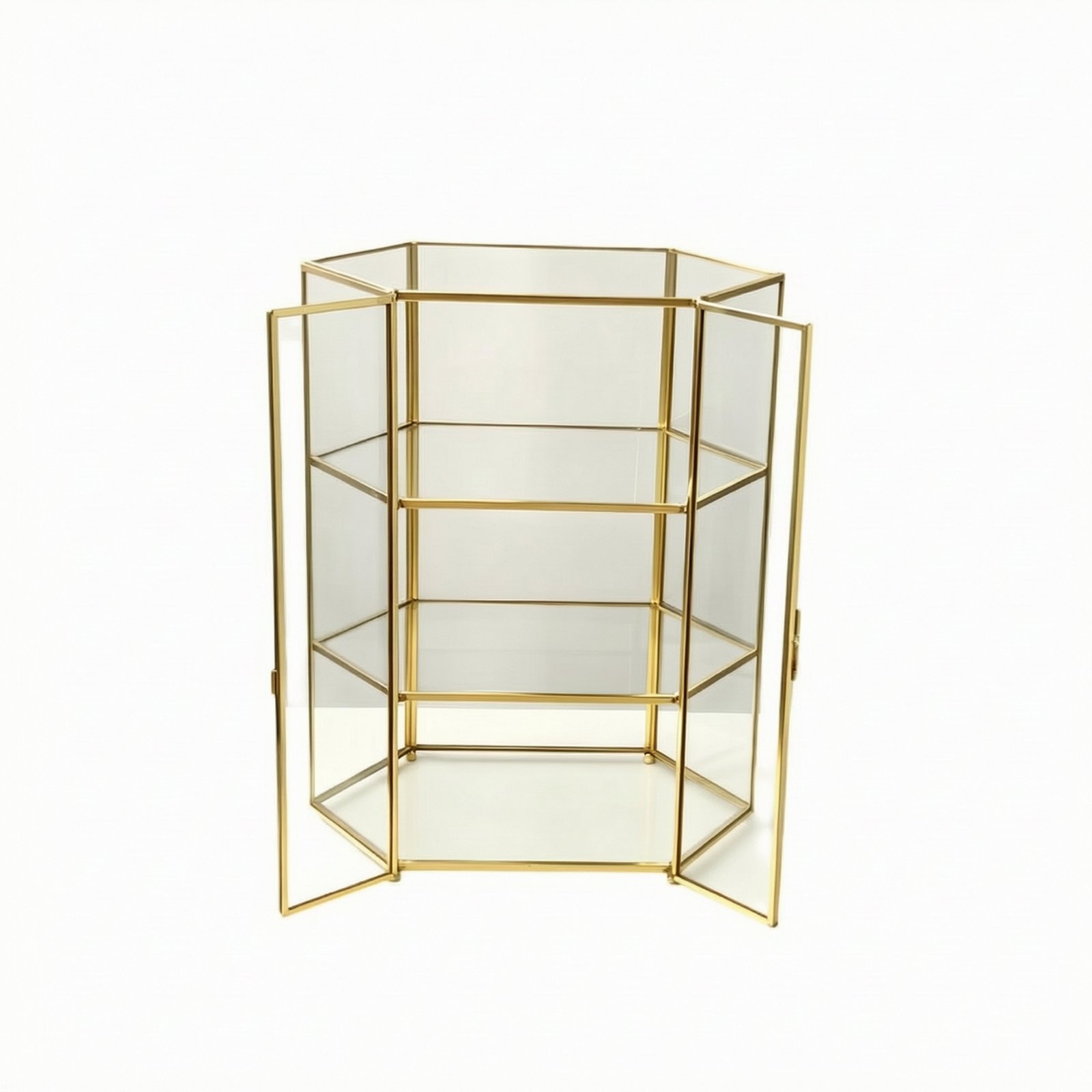 Hexagonal Glass-Front Storage Organizer