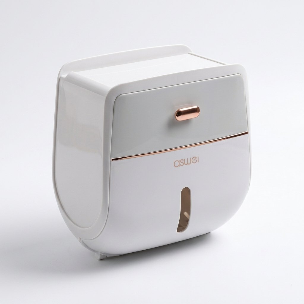 Wall-Mounted Toilet Paper Holder with Shelf