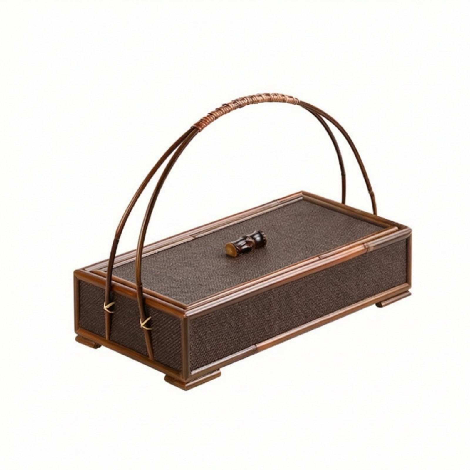 Woven Bamboo Tea Storage Box