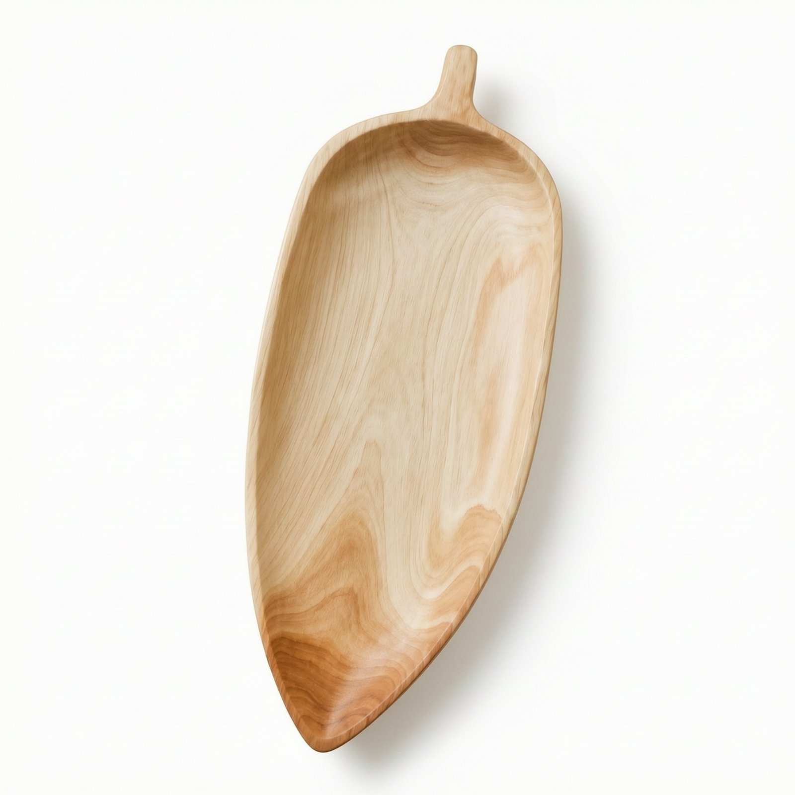 Leaf-Shaped Wooden Tray