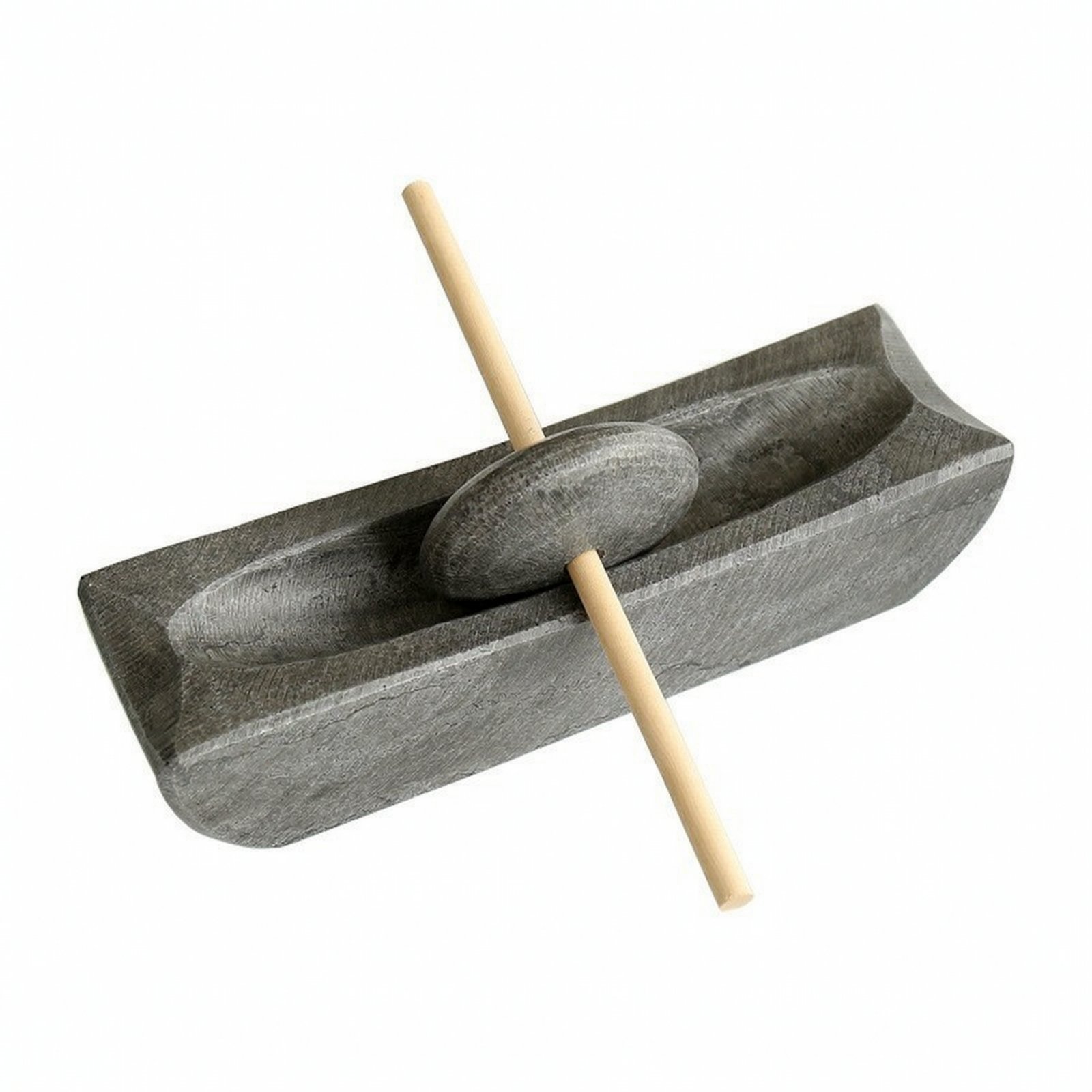Stone Tea with Wooden Roller Manual Granite