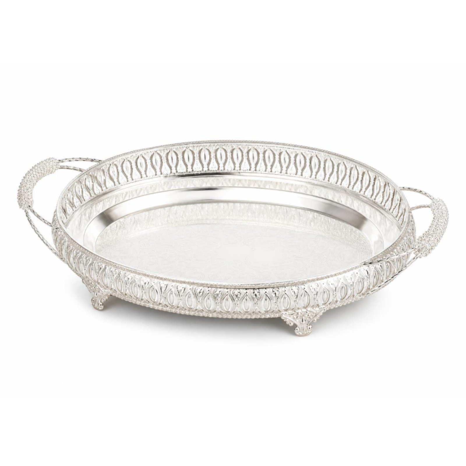 Mirrored Tray with Handles
