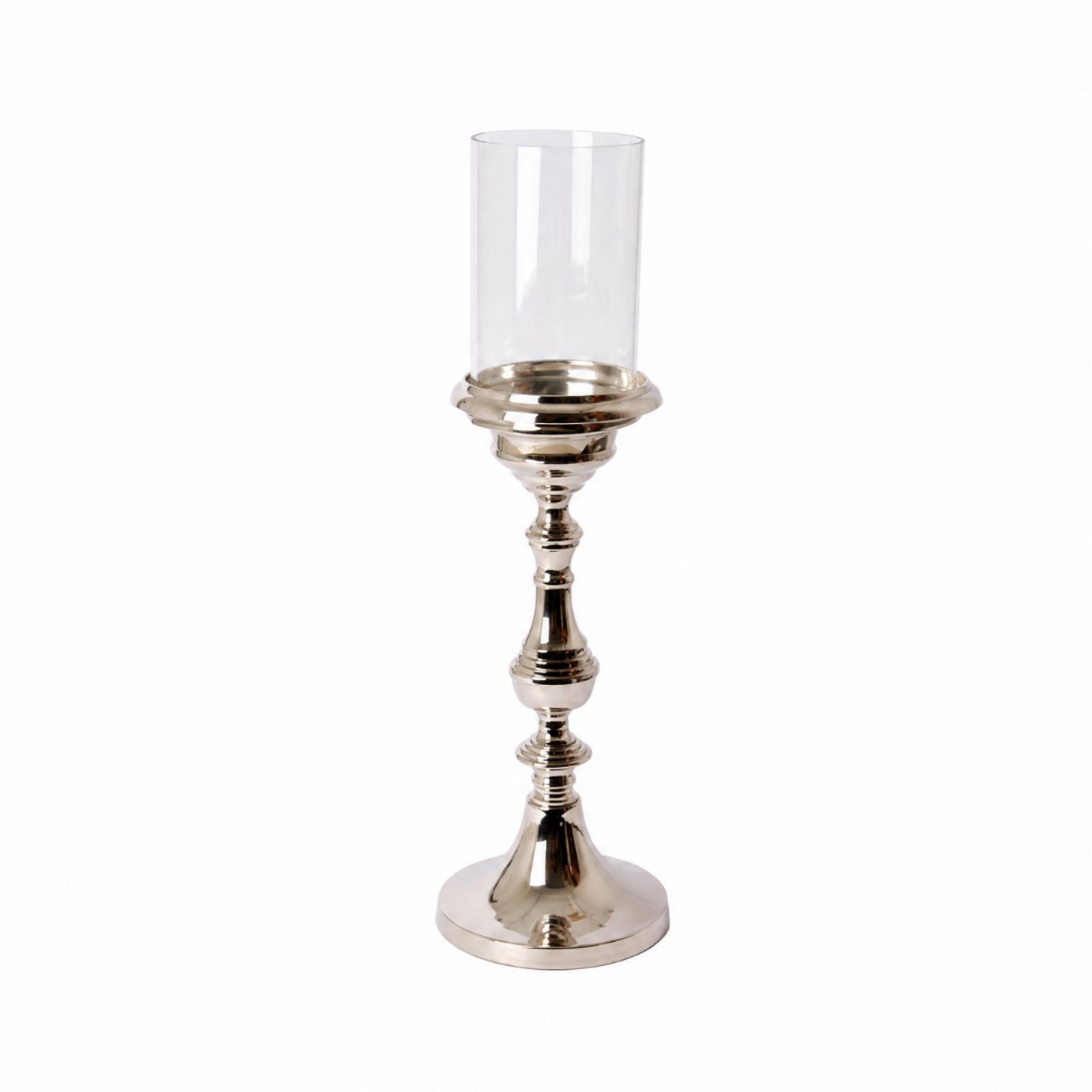 Aluminum and Glass Candlestick Holder