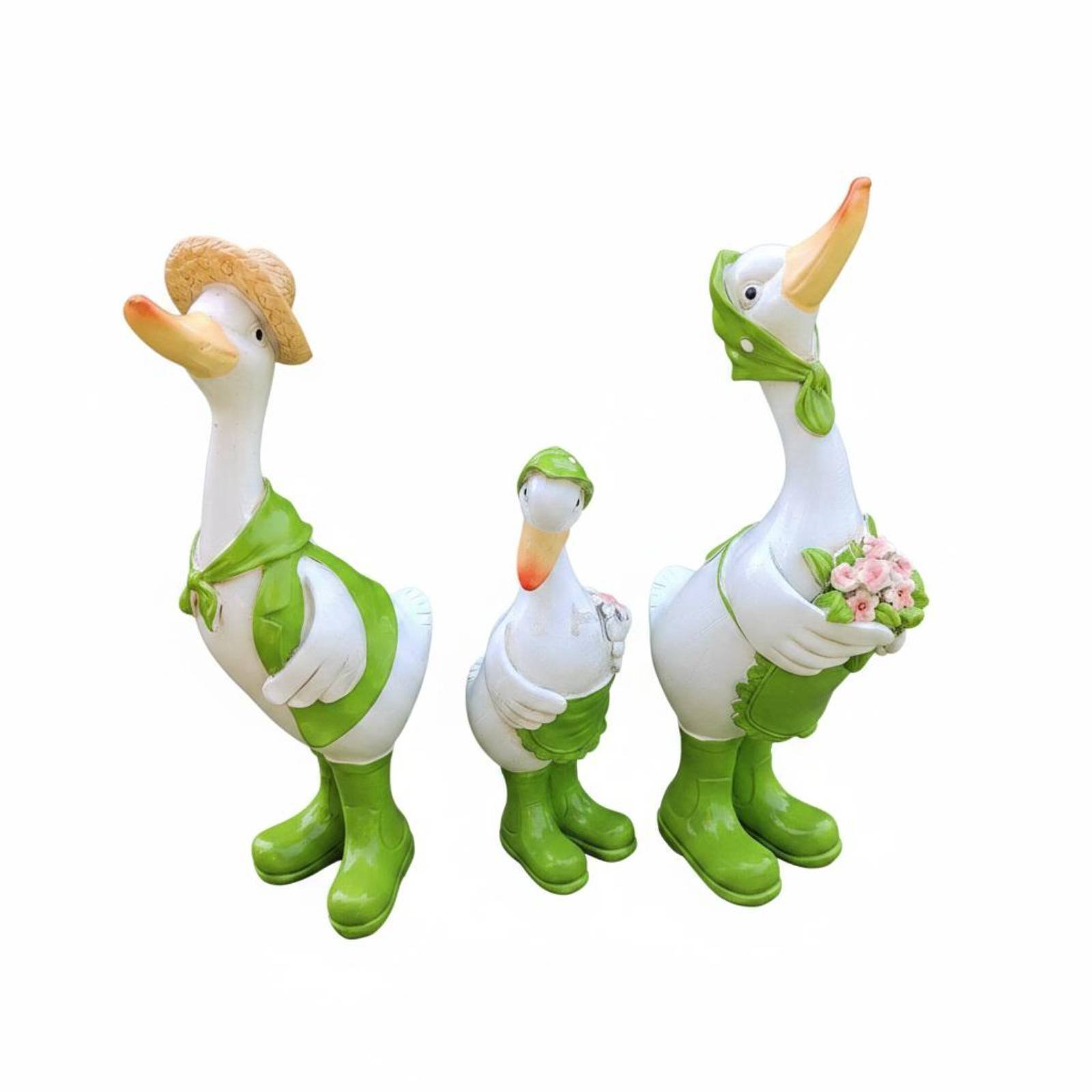 Straw Hat Duck Sculpture