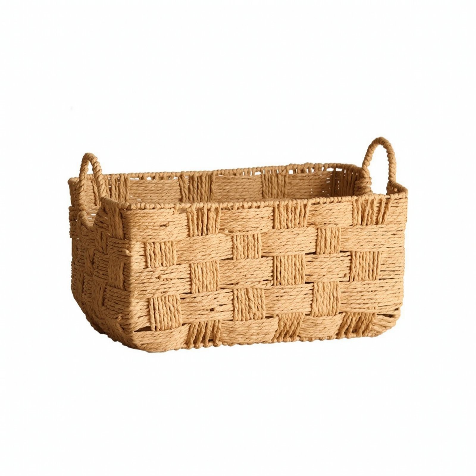 Storage Basket with Handles – Size S, Square Round Handle
