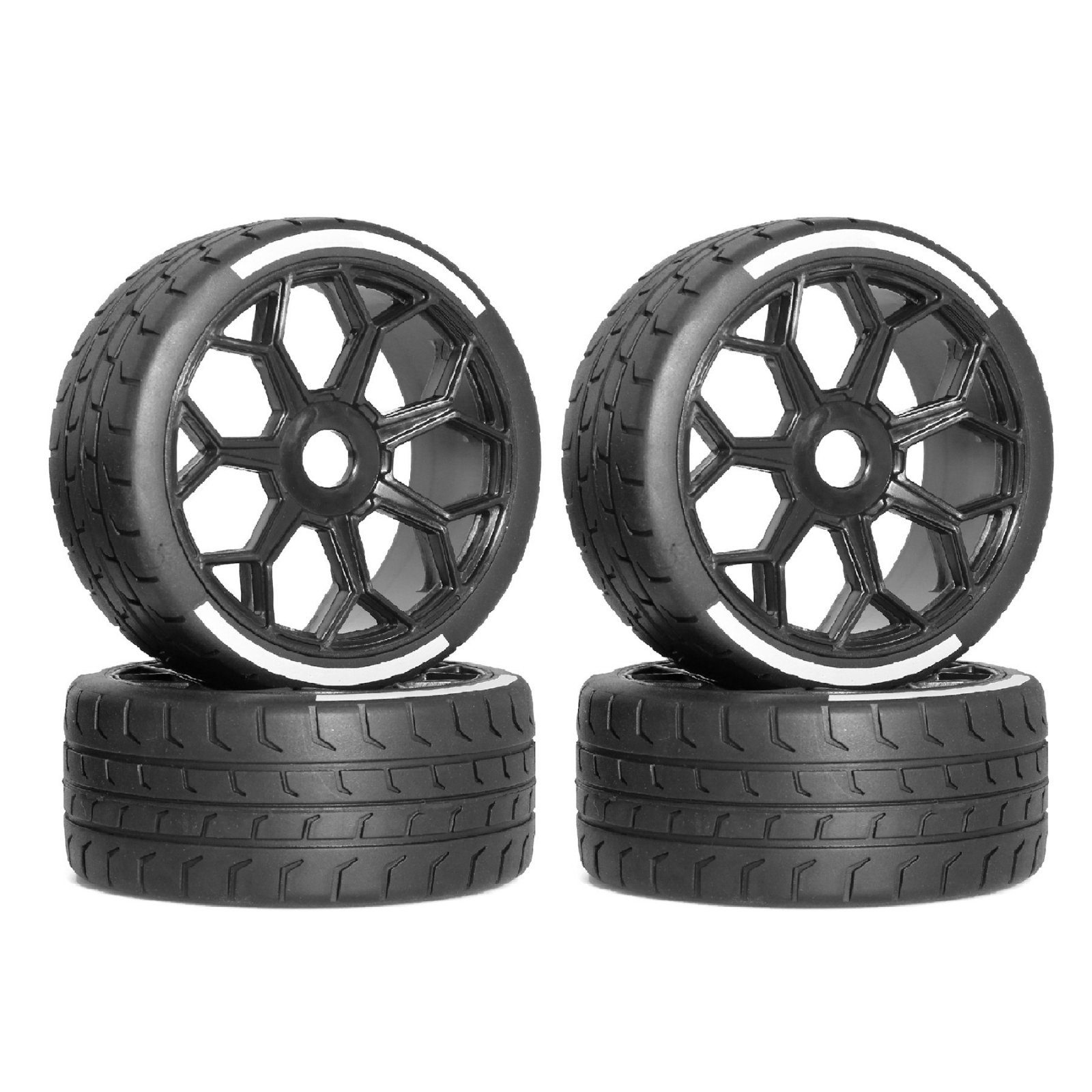 4-Piece RC Tires with Rims High Grip