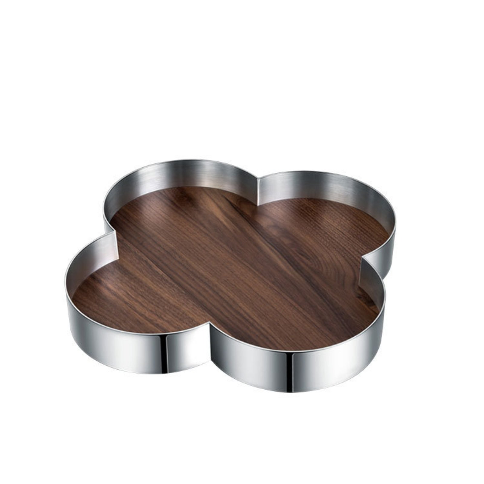 Wood-Grain Quadrilobed Tray
