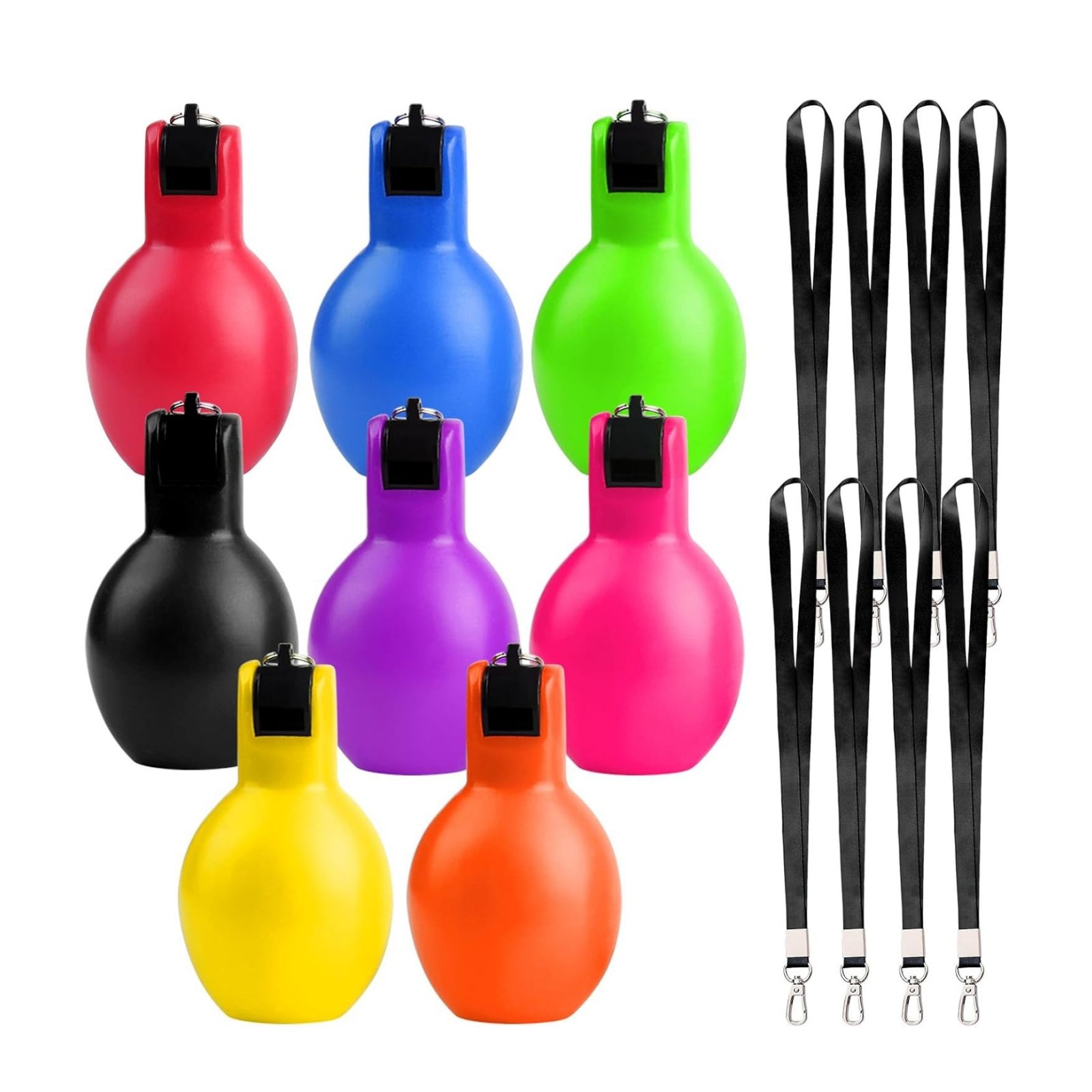 8-Piece Hand Whistle with Lanyard