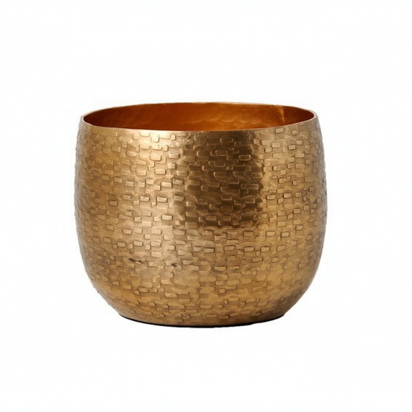 Hammered Gold Flower Pot