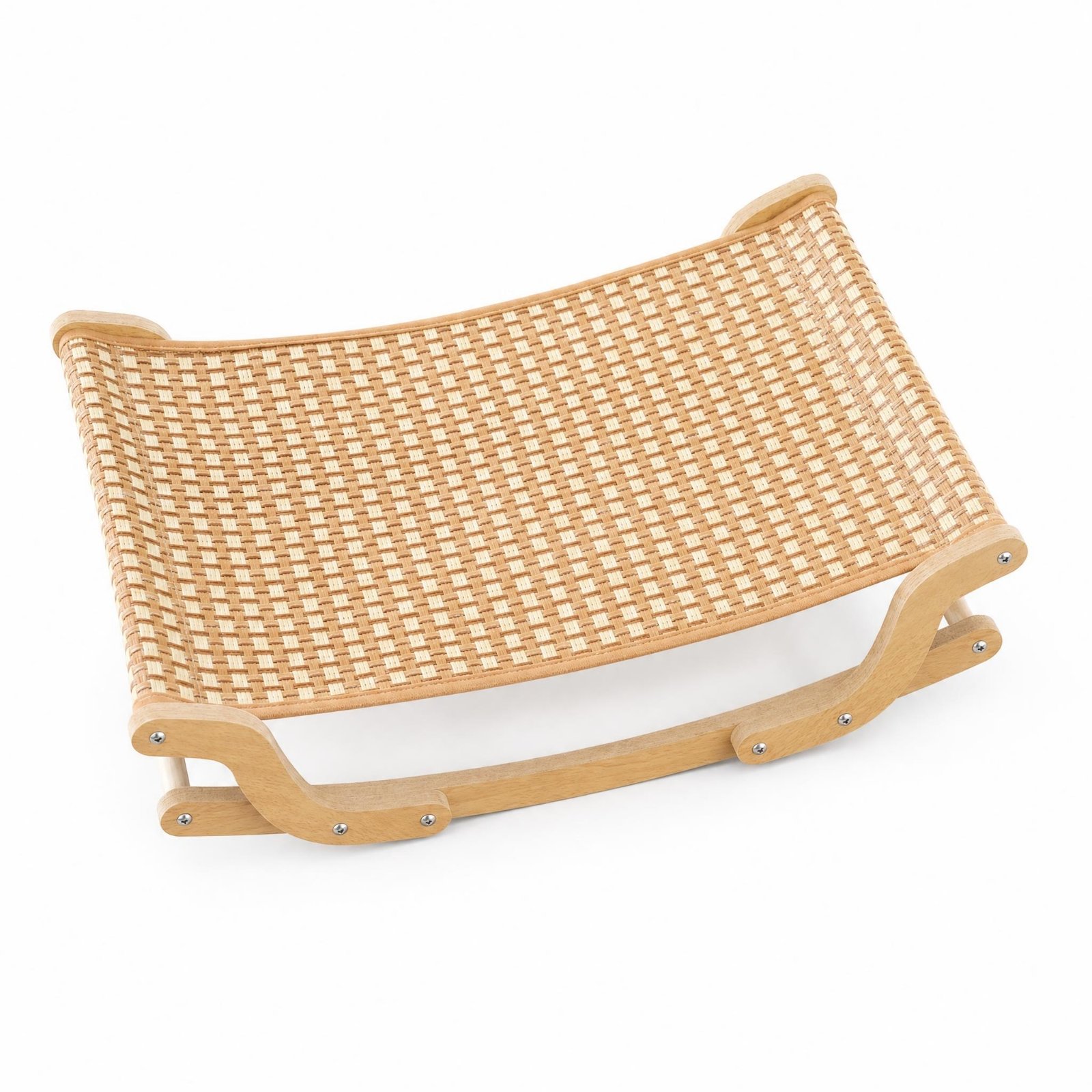 Wooden Cat Rocking Bed – Simple Solid Wood