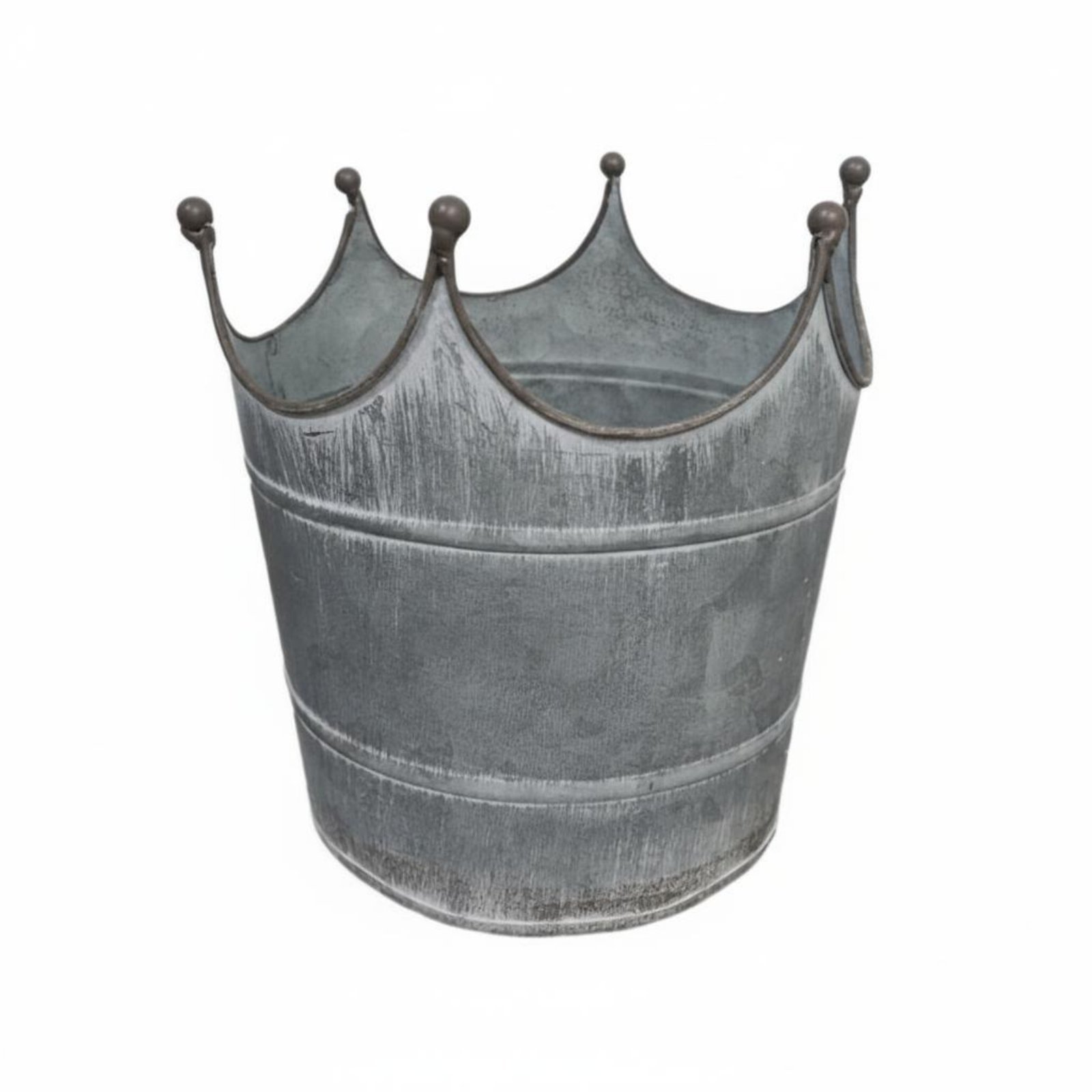 Iron Flower Pot with Drainage Hole – Gray 0203A